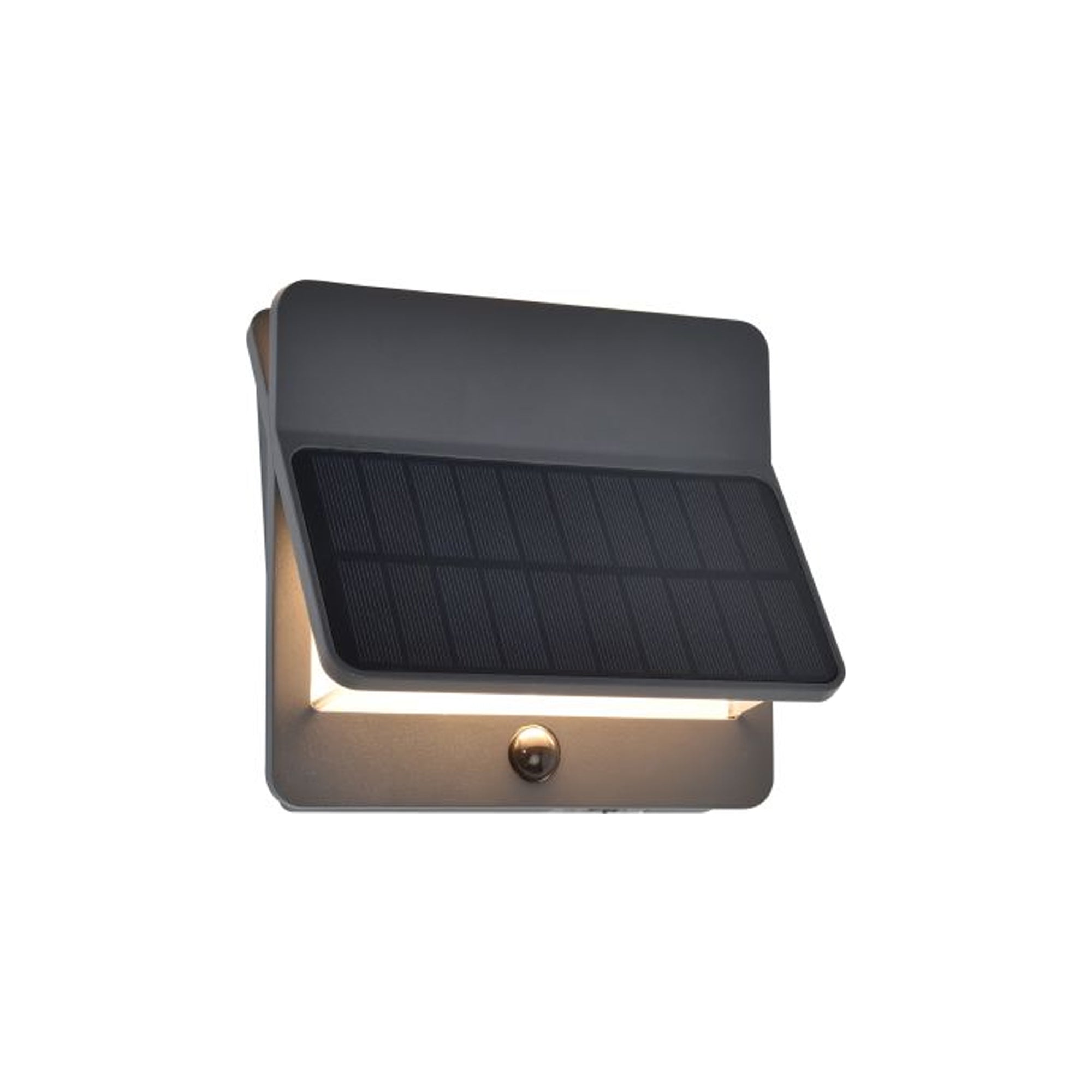 ALETA LED solarna zidna svjetiljka, senzor pokreta, tamno siva, 12.6W, 3000K, IP54, 163mm