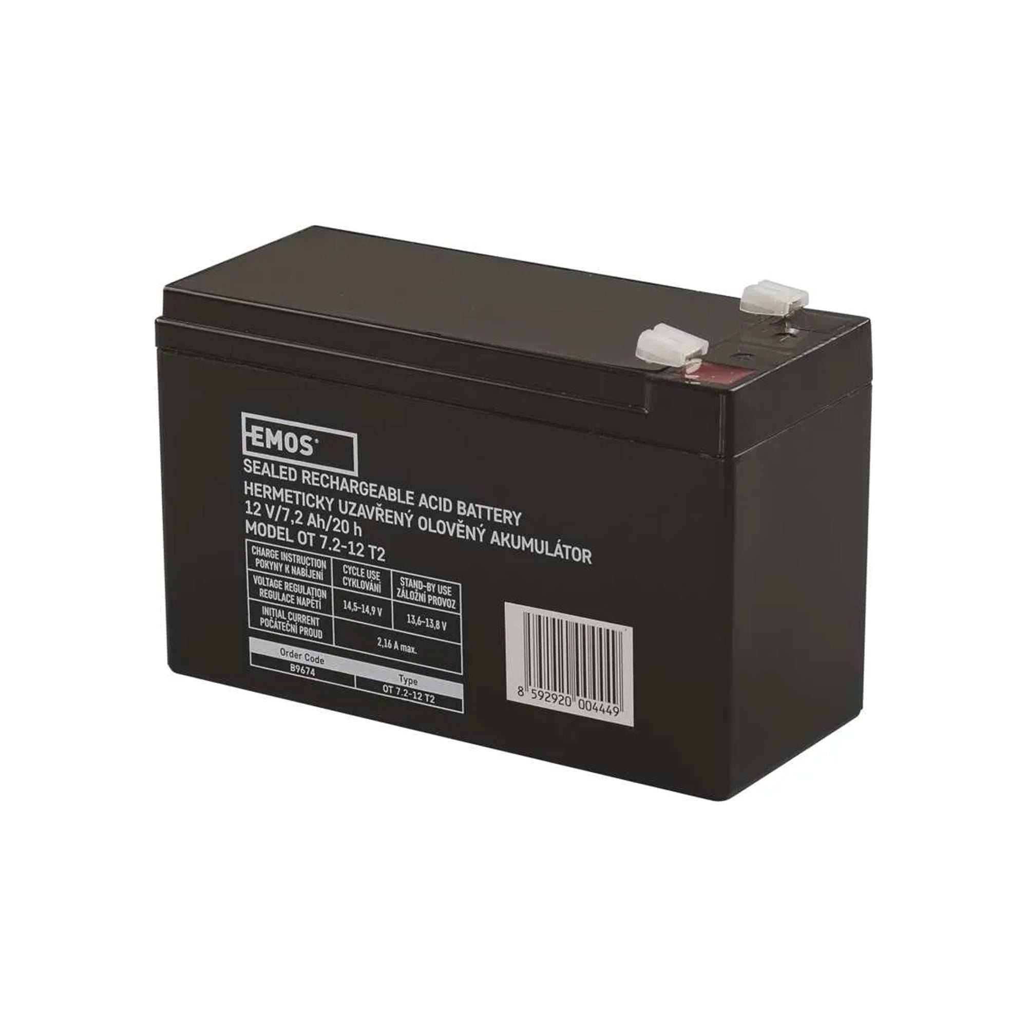 Olovni akumulator, SLA, 12V, 7,2Ah, faston 6,3mm