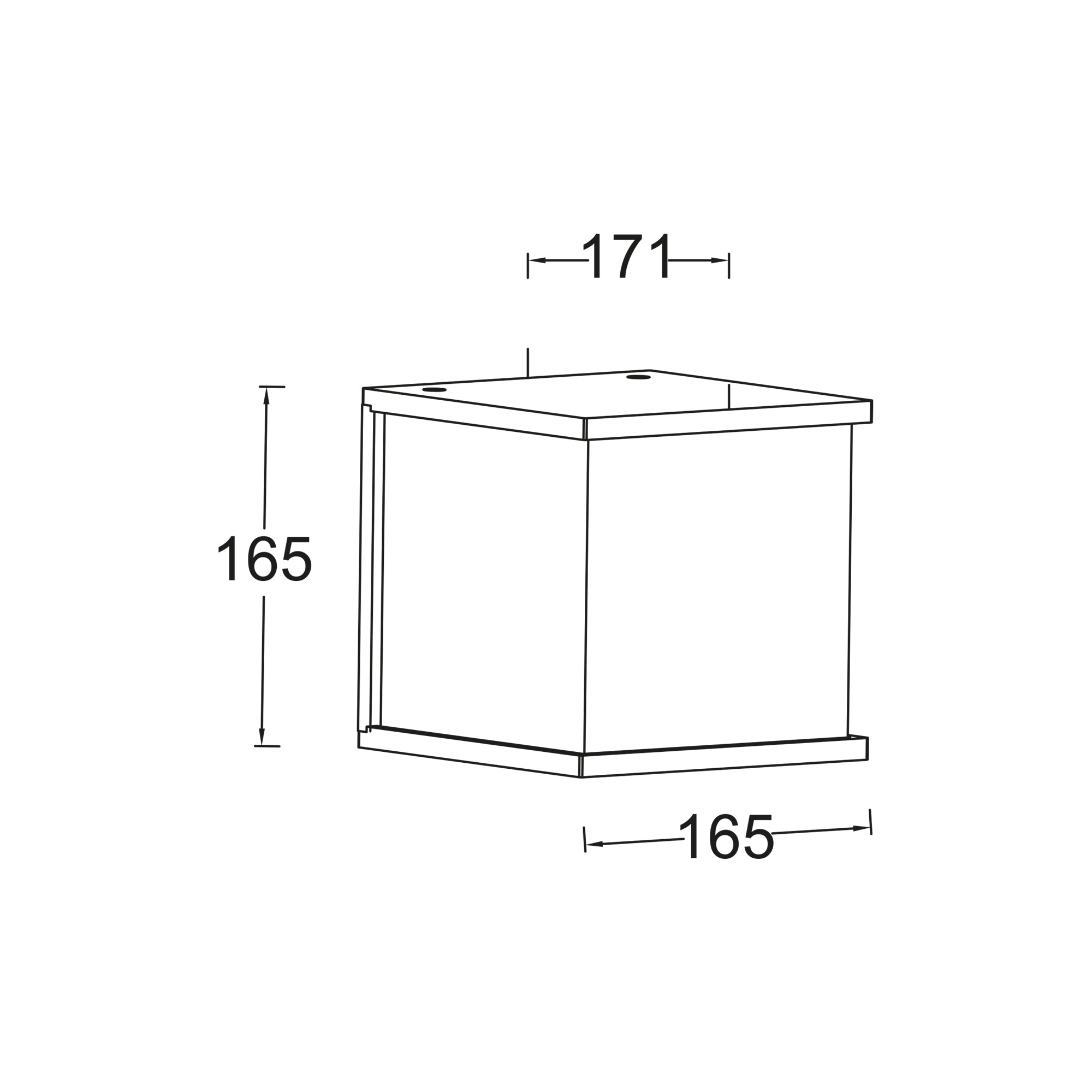 BOX CUBE zidna svjetiljka, tamno siva, 1xE27, IP44, 165mm