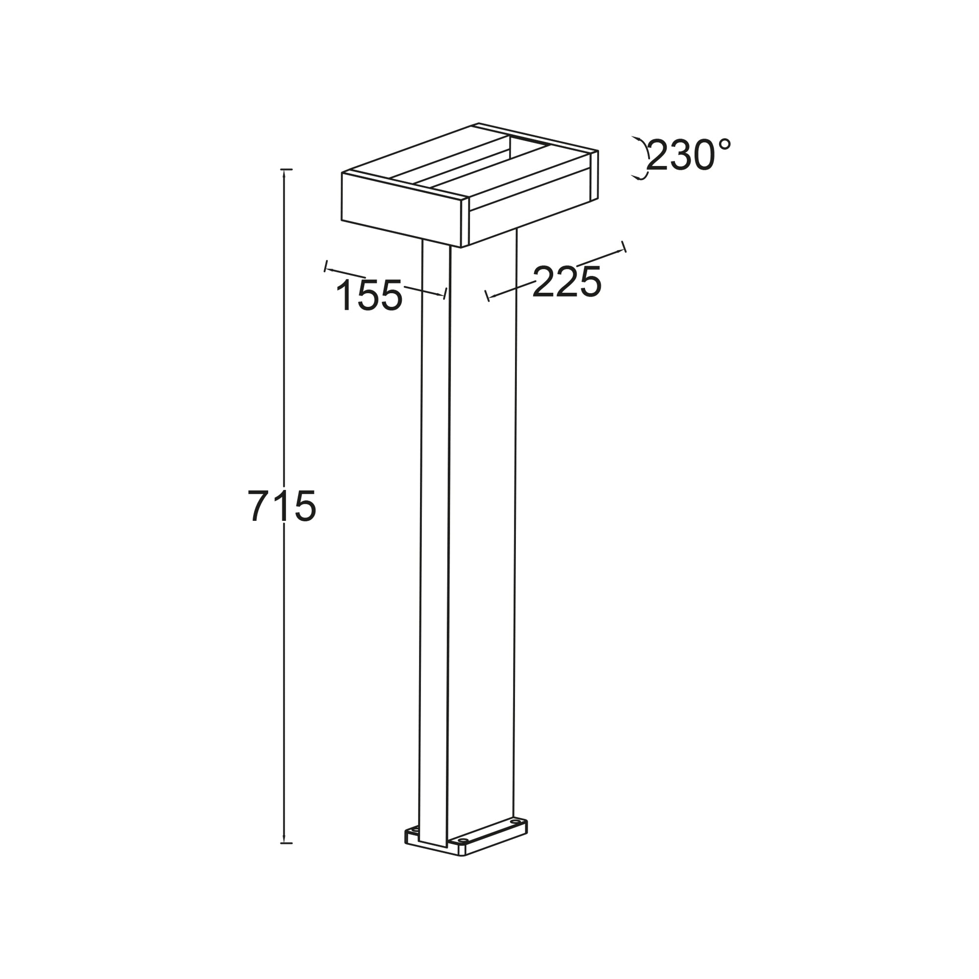 CONROY LED vrtna svjetiljka, tamno siva, 13.5W, 3000K, IP44, 715mm