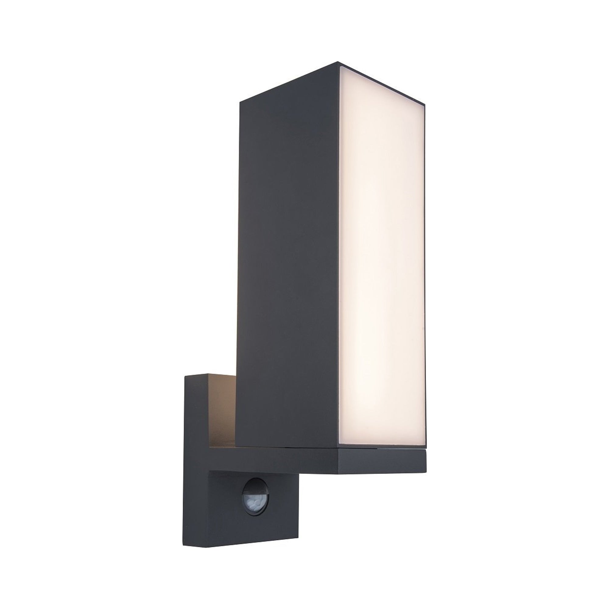 CUBA LED zidna svjetiljka, senzor pokreta, tamno siva, 14W, 3000K, IP54, 308mm