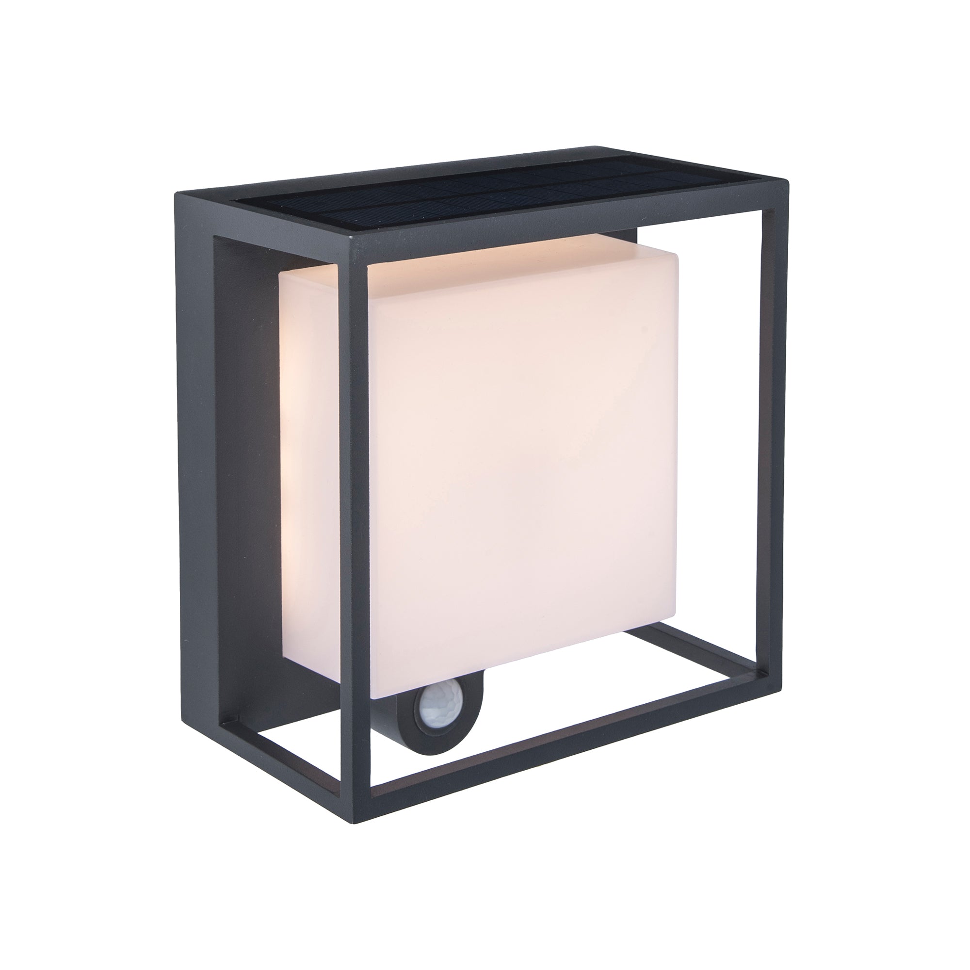 CURTIS LED solarna zidna svjetiljka, senzor pokreta, tamno siva, 3W, 3000K, IP54, 190mm