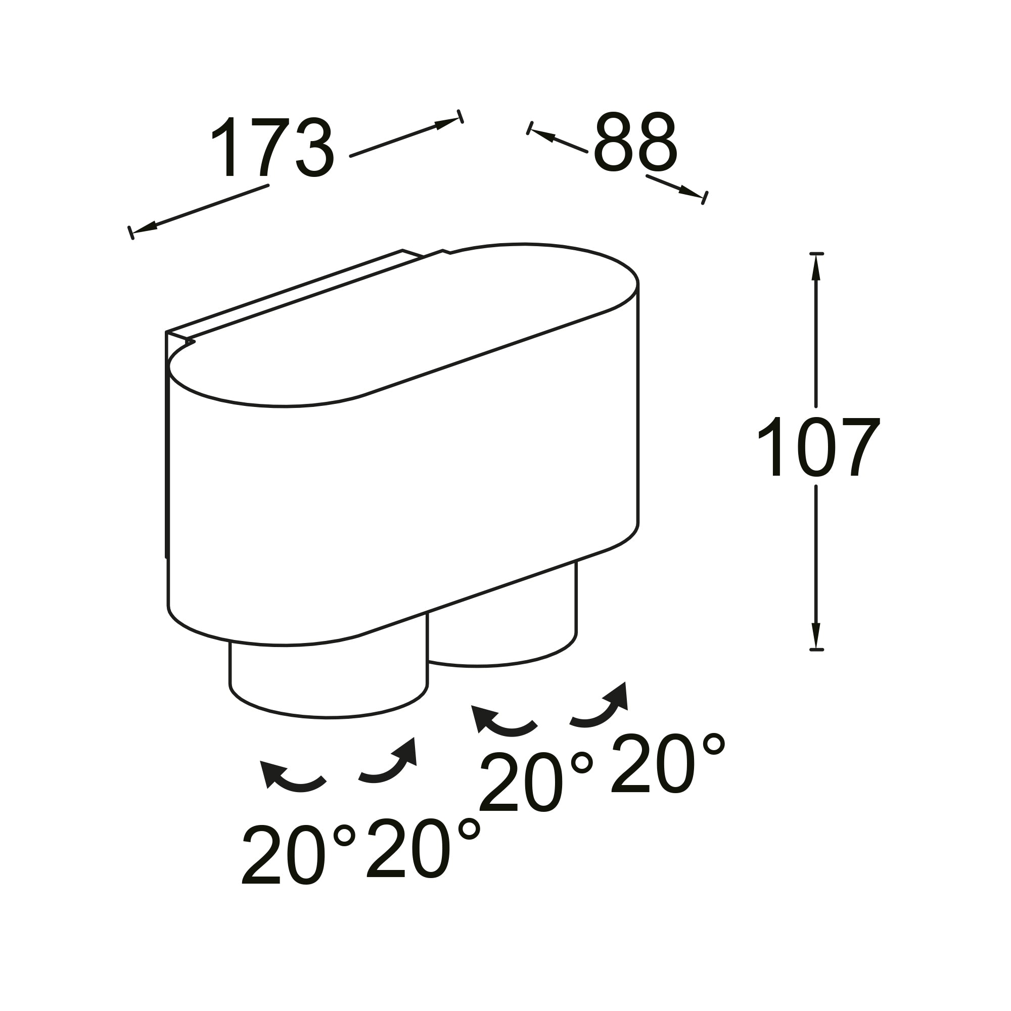 CYPRES zidna svjetiljka, tamno siva, 2xGU10, IP44, 107mm
