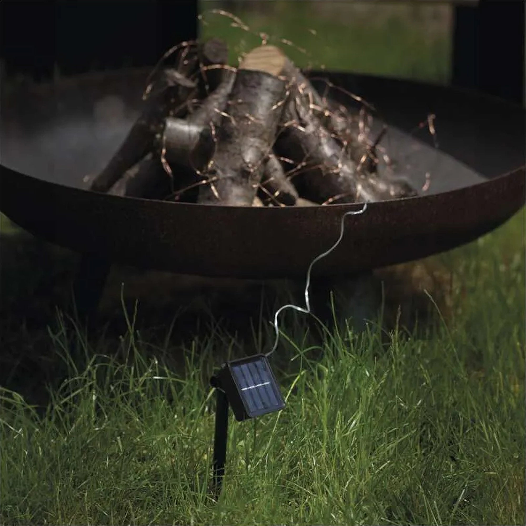 LED nano lanac, solarni, bakreni kabel, toplo bijela, IP44, 12m