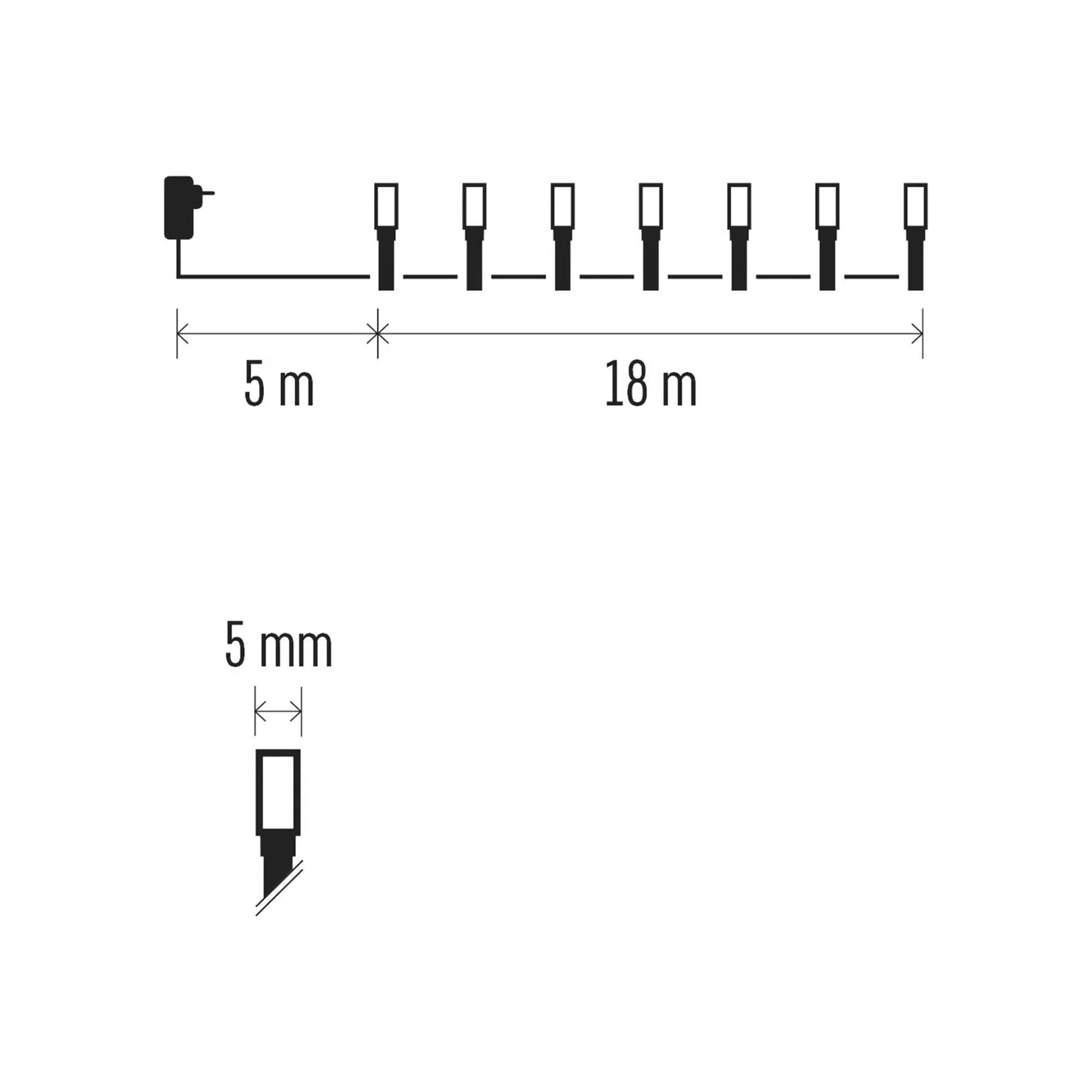 Božićne lampice, LED, toplo/hladno bijela, efekt treperenja, timer, IP44