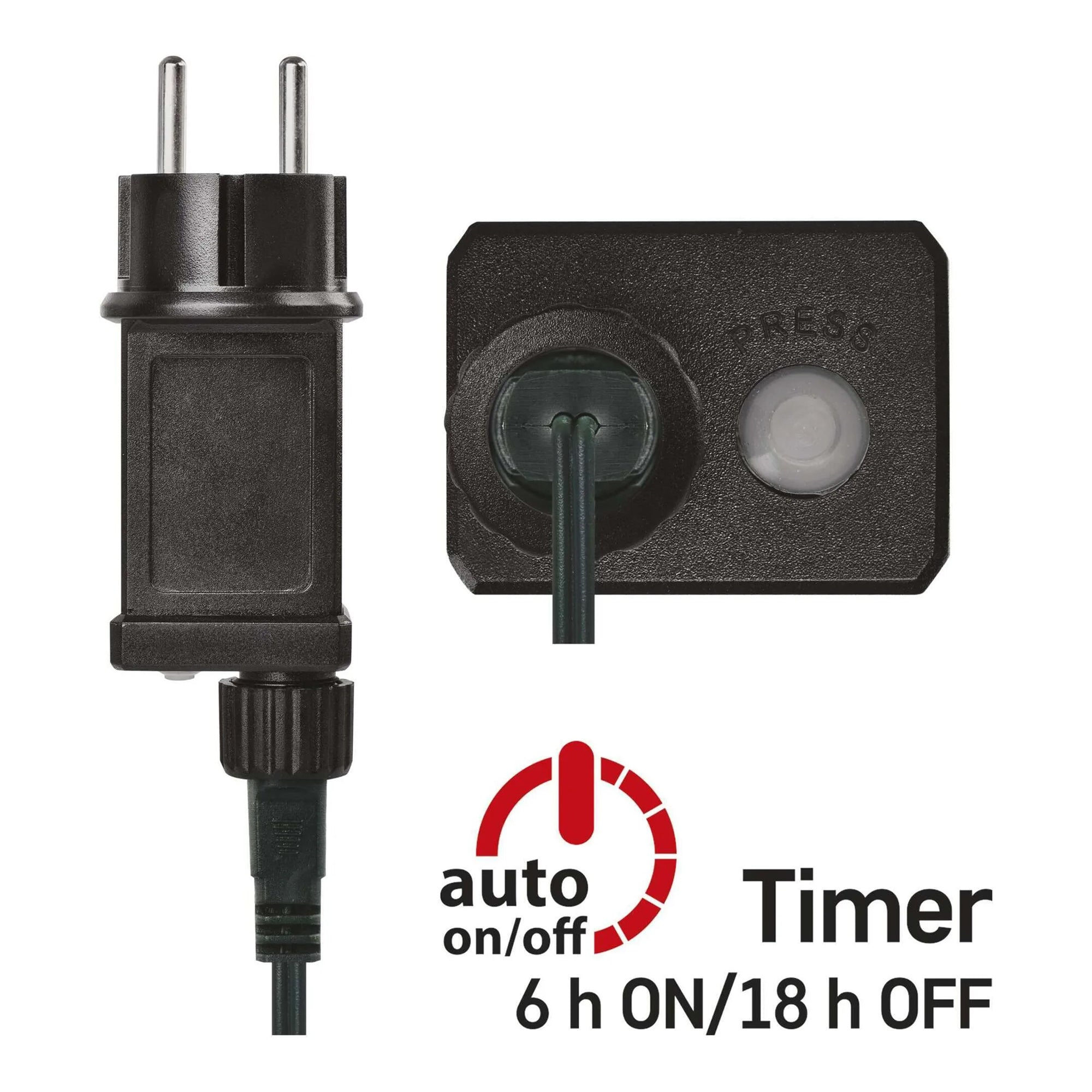 Christmas tree with LED Christmas lights and star, indoor, RGB, remote, timer, 1.5m