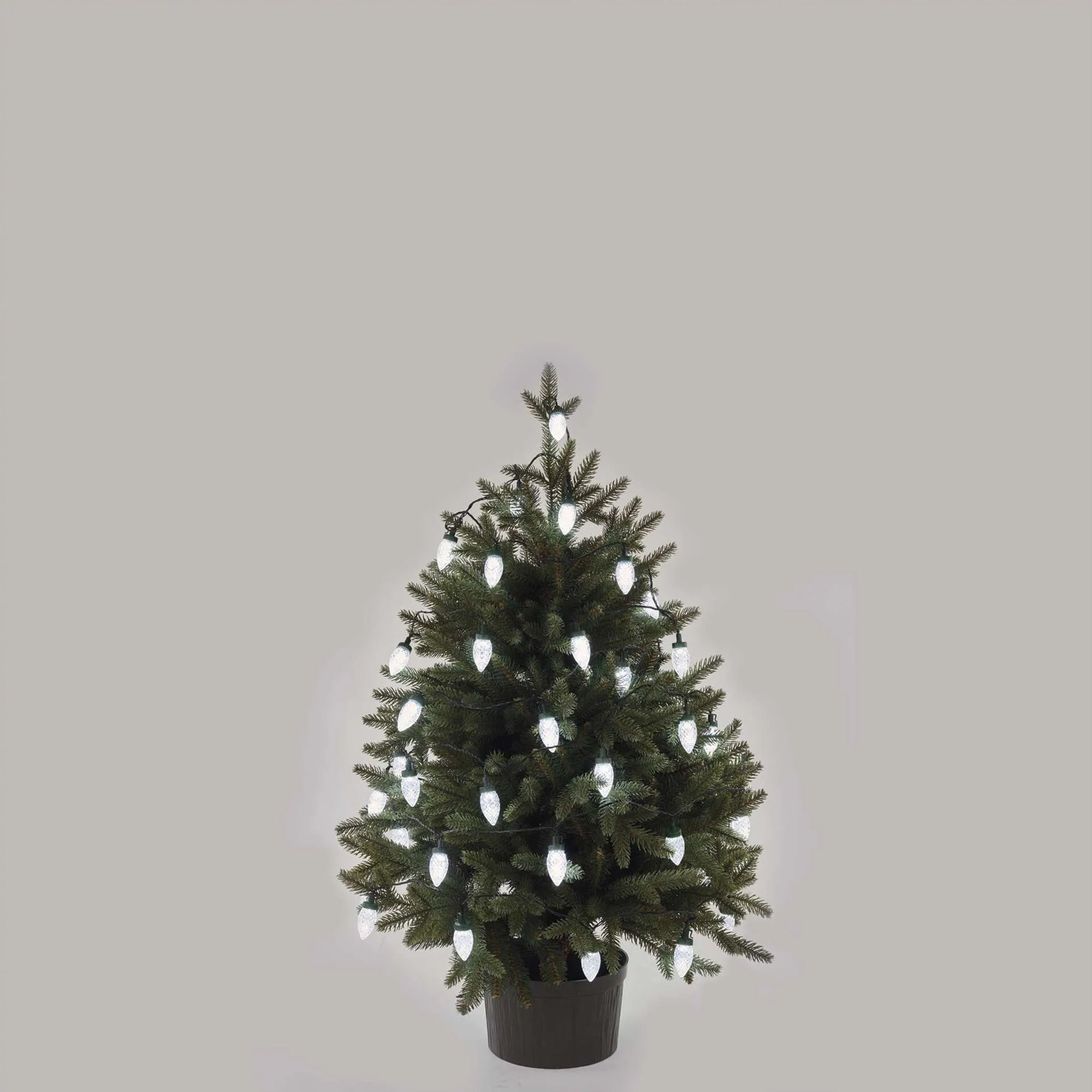 LED Christmas lights, cones, indoor and outdoor, cool white, 8 modes, 9.8m