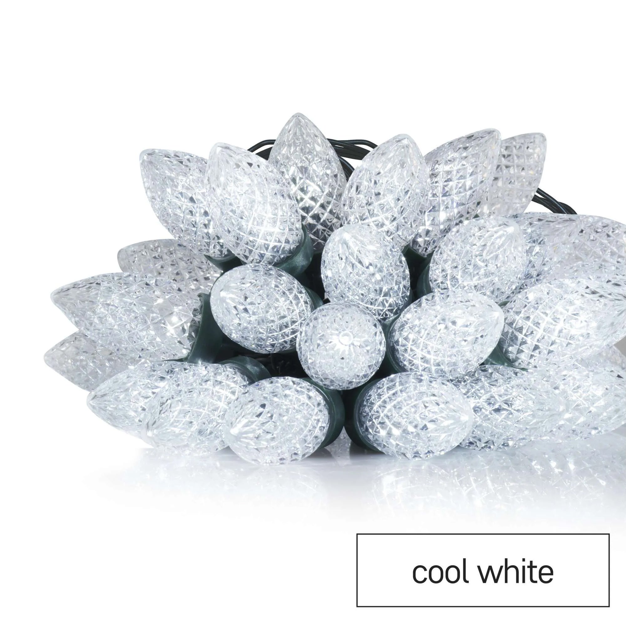 LED Christmas lights, cones, indoor and outdoor, cool white, 8 modes, 9.8m