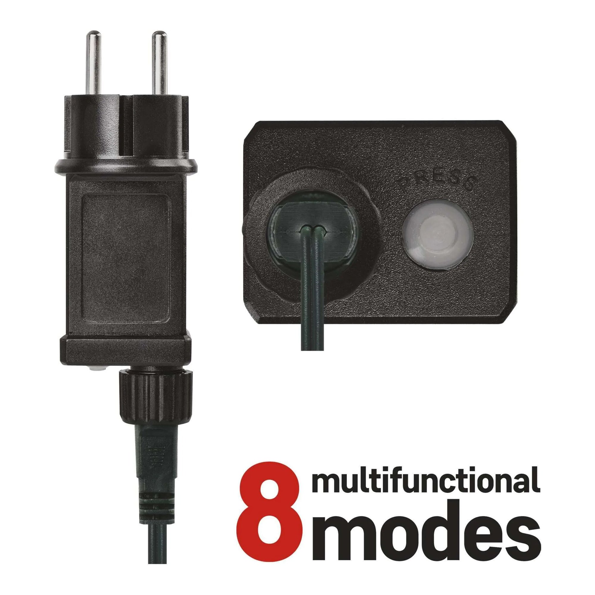 LED Christmas lights, cones, indoor and outdoor, multi-colored, 8 modes, 9.8m