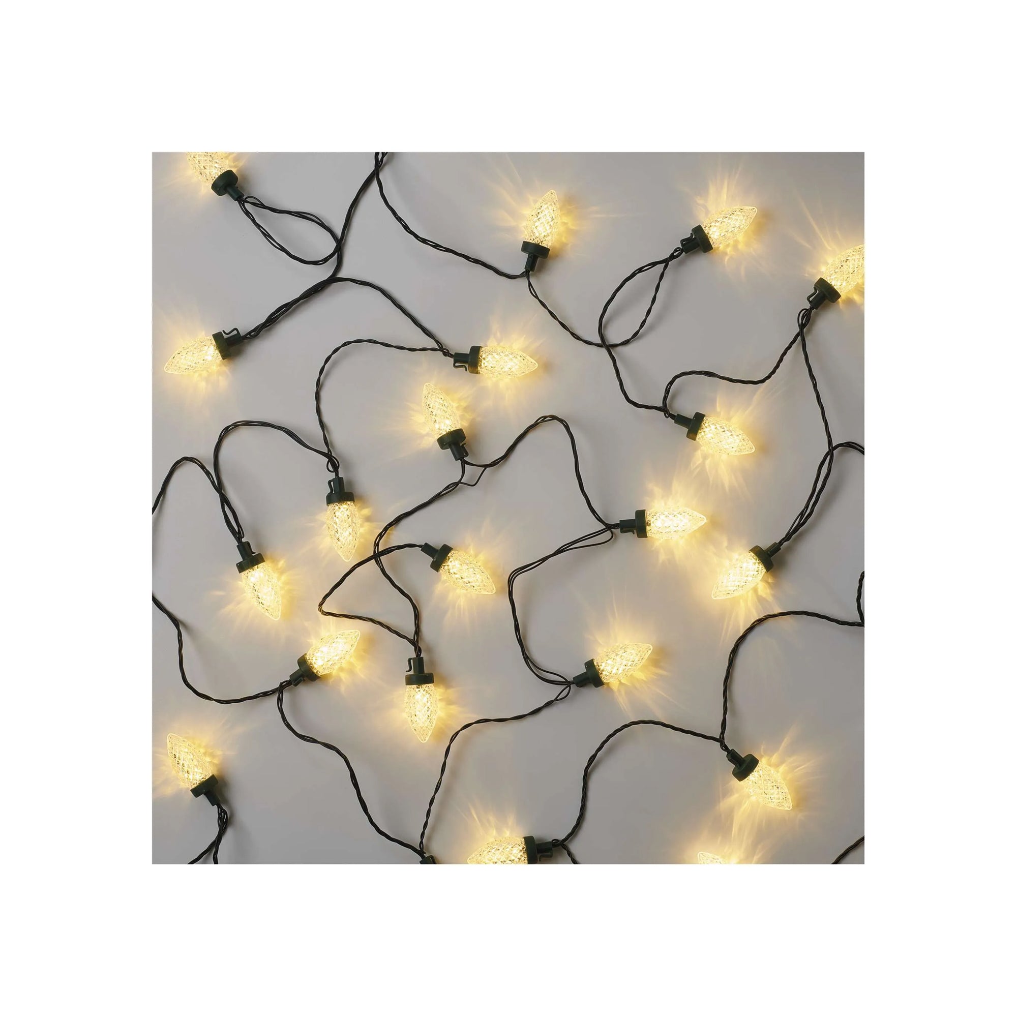 LED Christmas lights, cones, indoor and outdoor, warm white, 8 modes, 9.8m