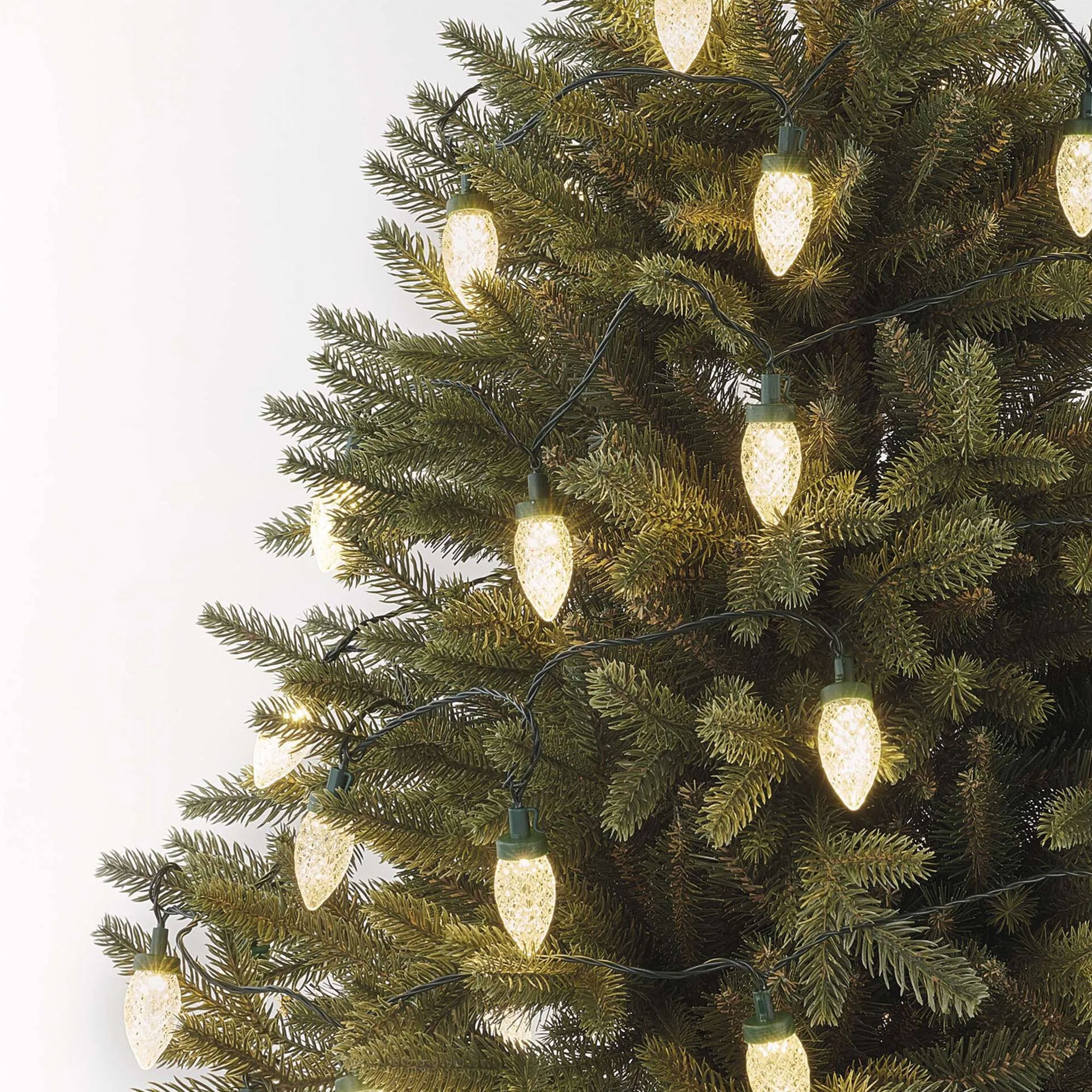 LED Christmas lights, cones, indoor and outdoor, warm white, 8 modes, 9.8m