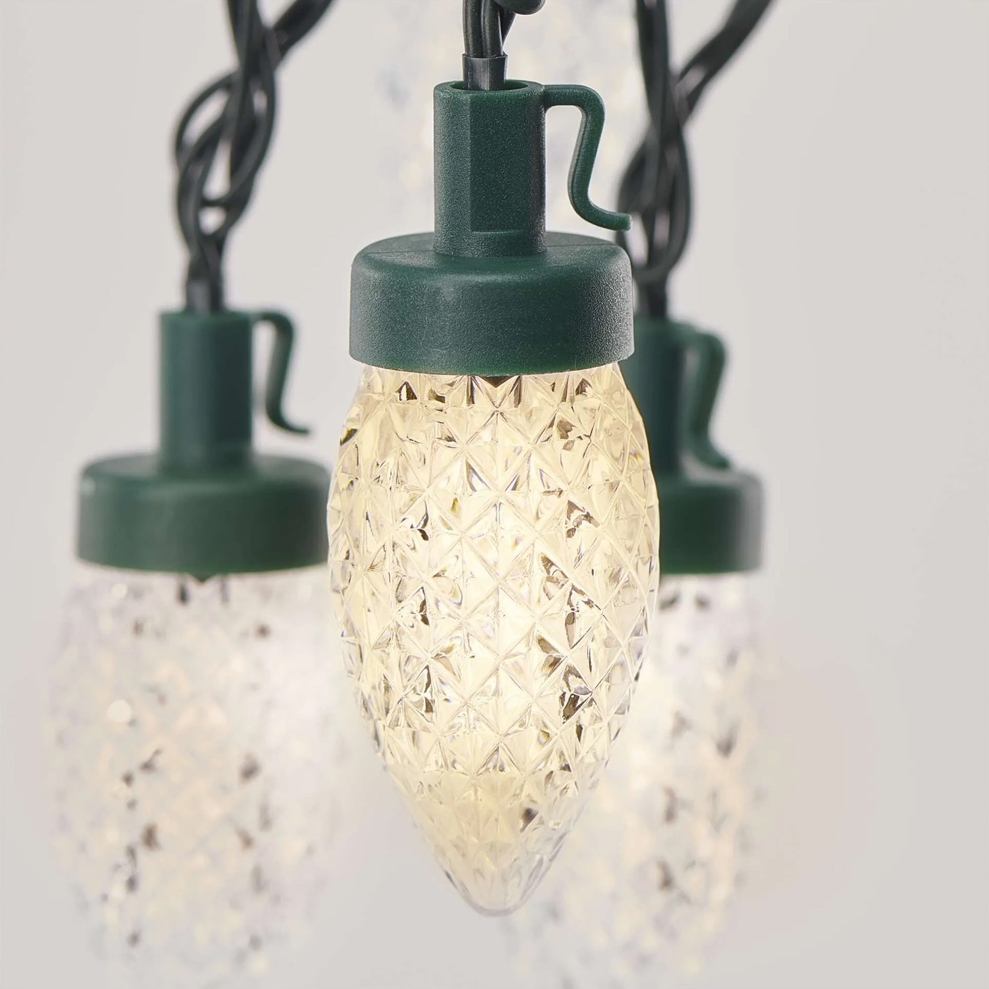 LED Christmas lights, cones, indoor and outdoor, warm white, 8 modes, 9.8m