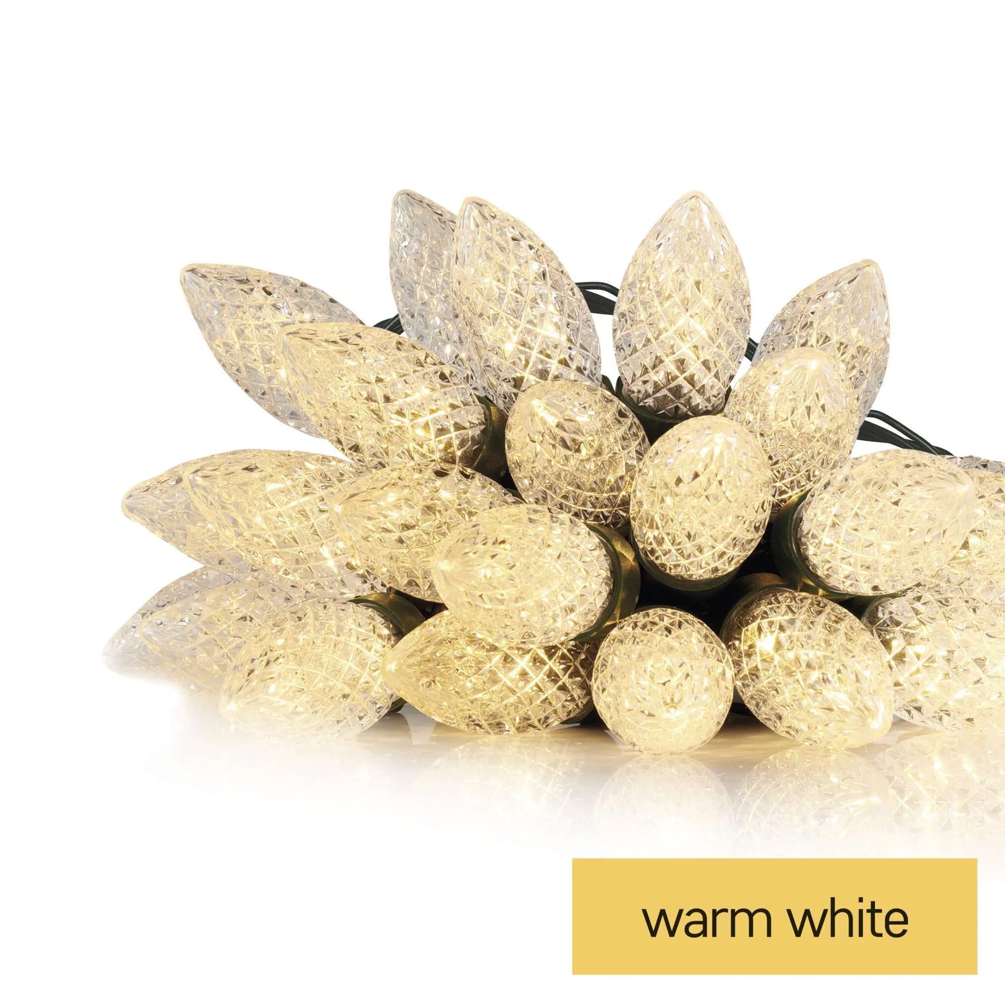 LED Christmas lights, cones, indoor and outdoor, warm white, 8 modes, 9.8m