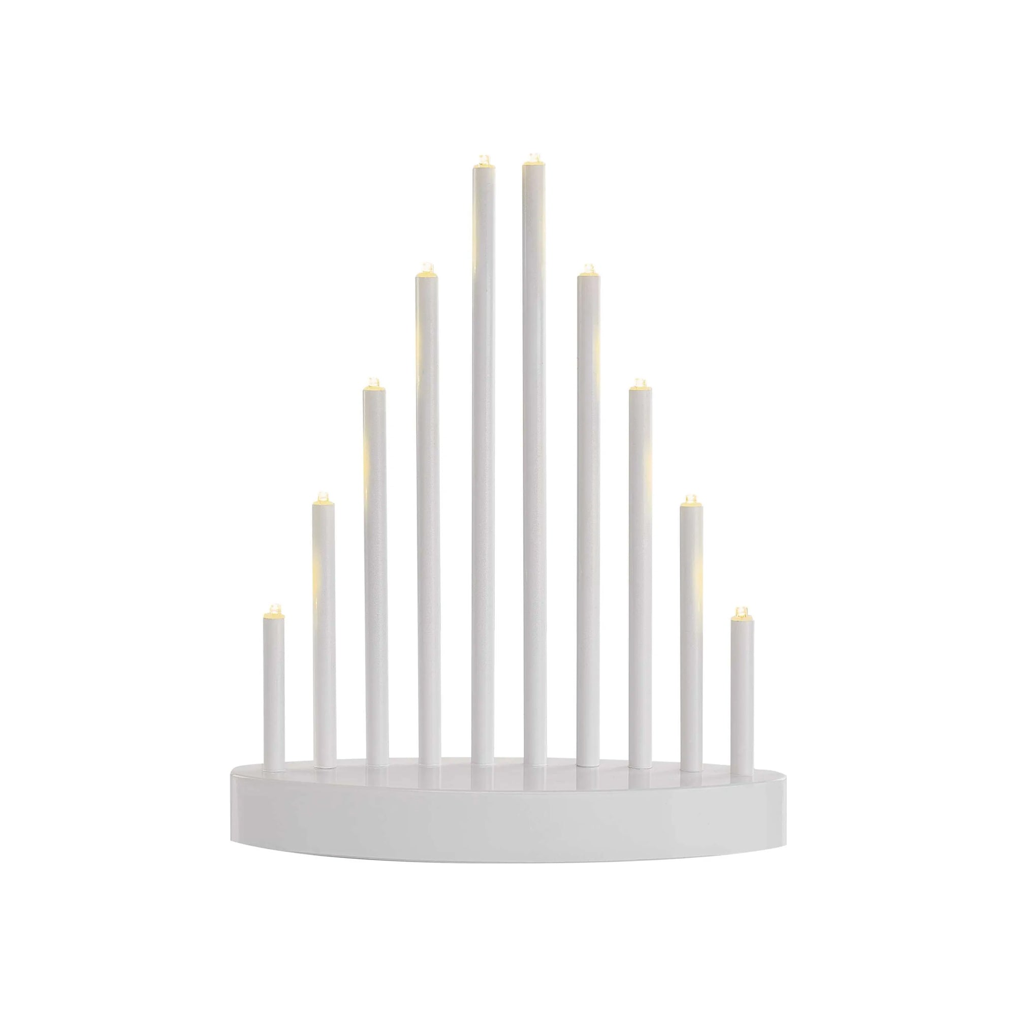 LED Christmas candle holder, indoor, white, warm white, timer, 3xAA