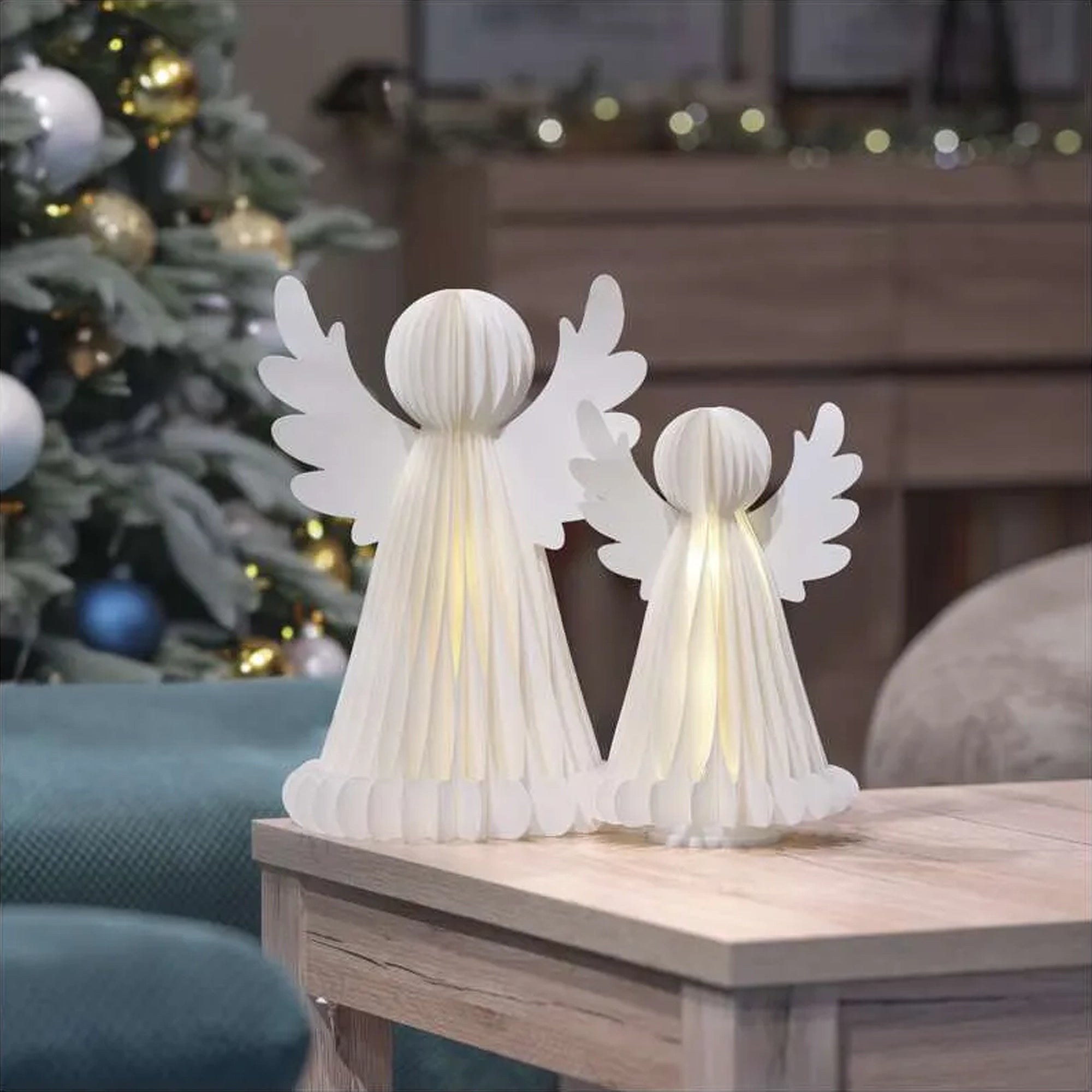 Papirnati LED anđeli, s postoljem, IP20, 28/38cm