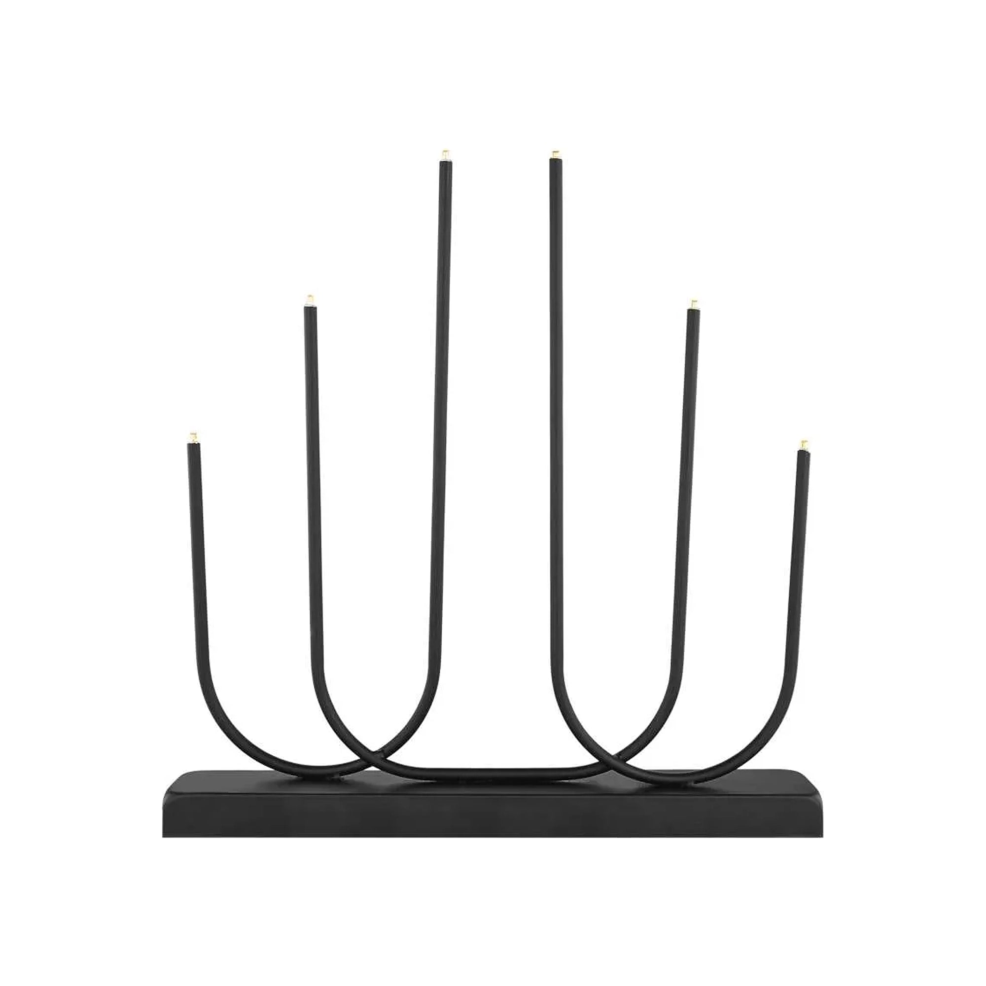 Božićni svijećnjak, metalni, crni, LED, toplo bijela, 2xAA, IP20, 40cm