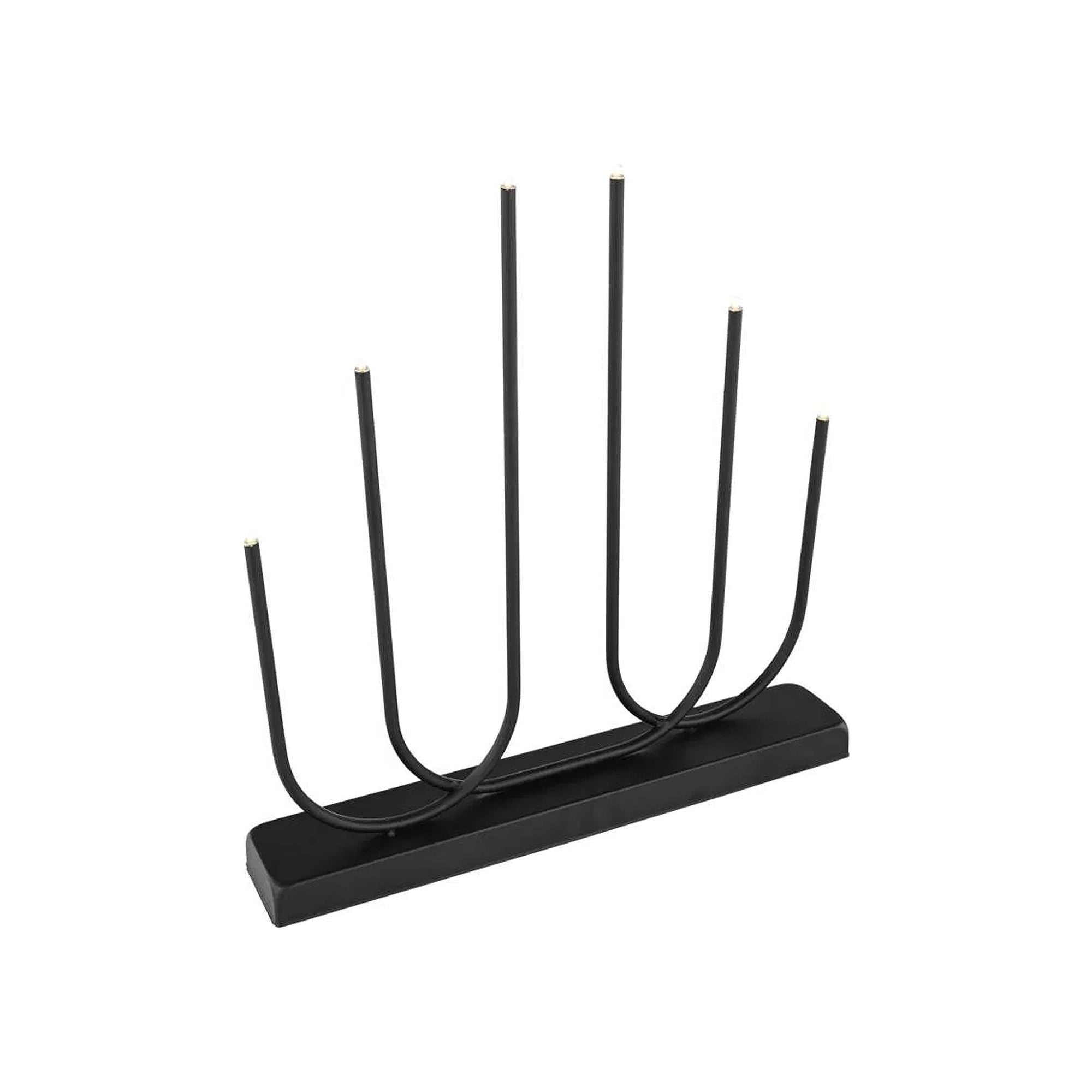 Božićni svijećnjak, metalni, crni, LED, toplo bijela, 2xAA, IP20, 40cm