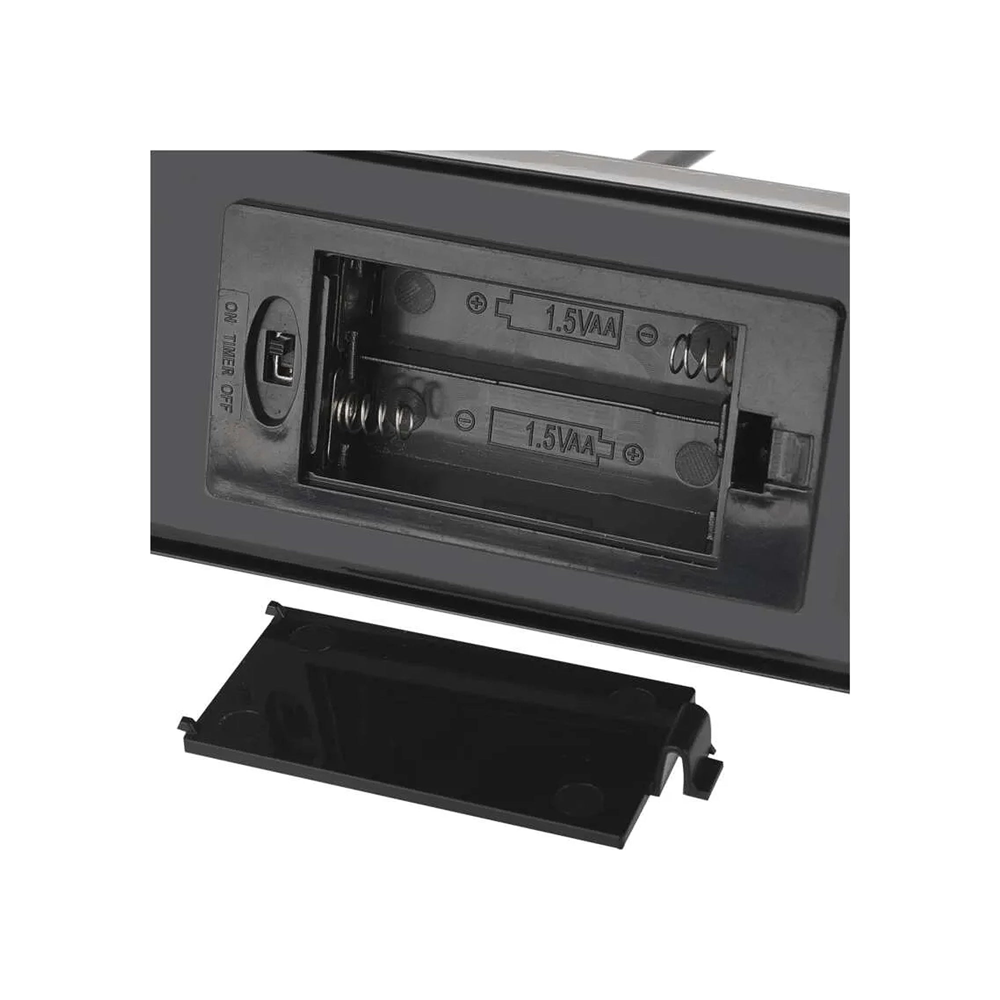 Božićni svijećnjak, metalni, crni, LED, toplo bijela, 2xAA, IP20, 40cm