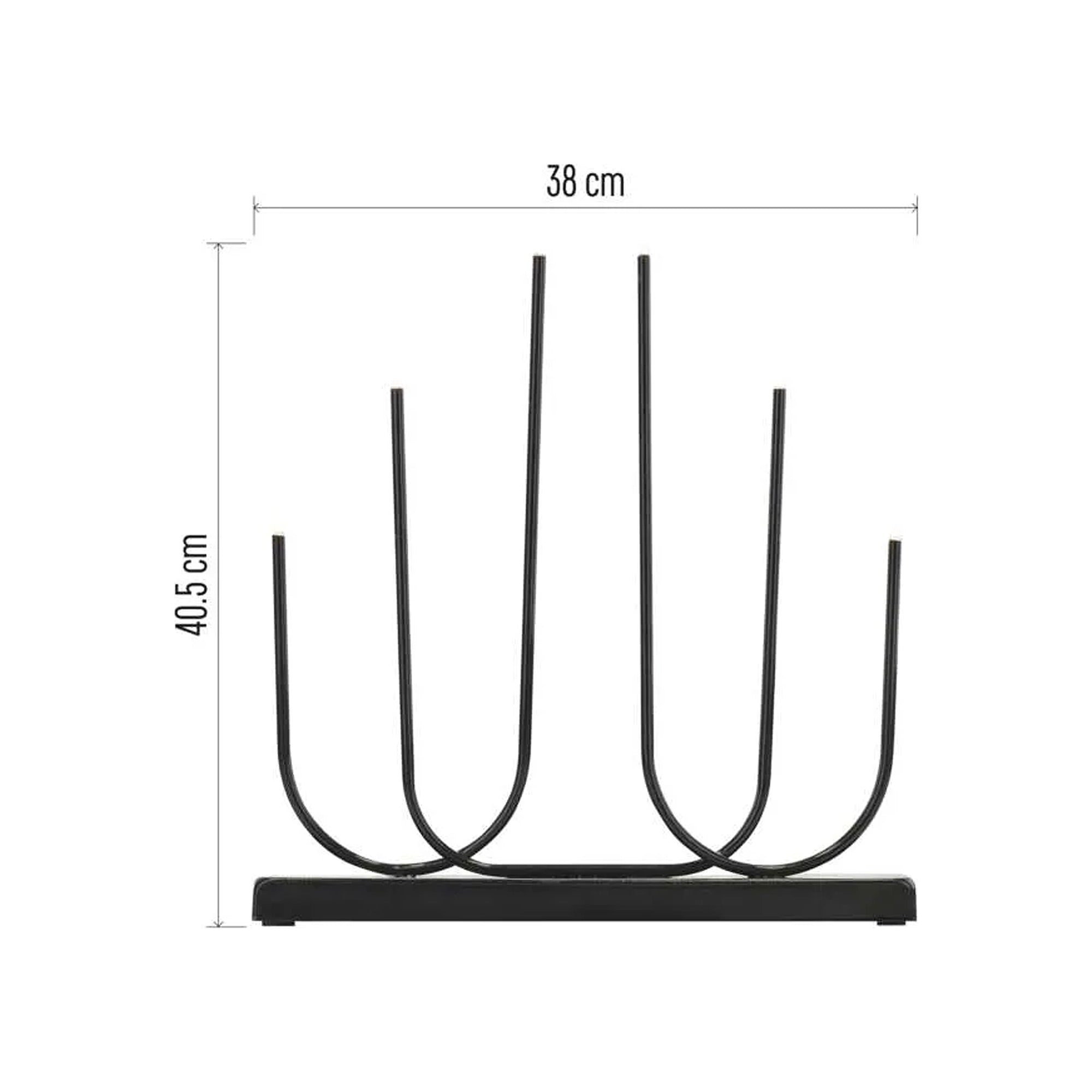 Božićni svijećnjak, metalni, crni, LED, toplo bijela, 2xAA, IP20, 40cm