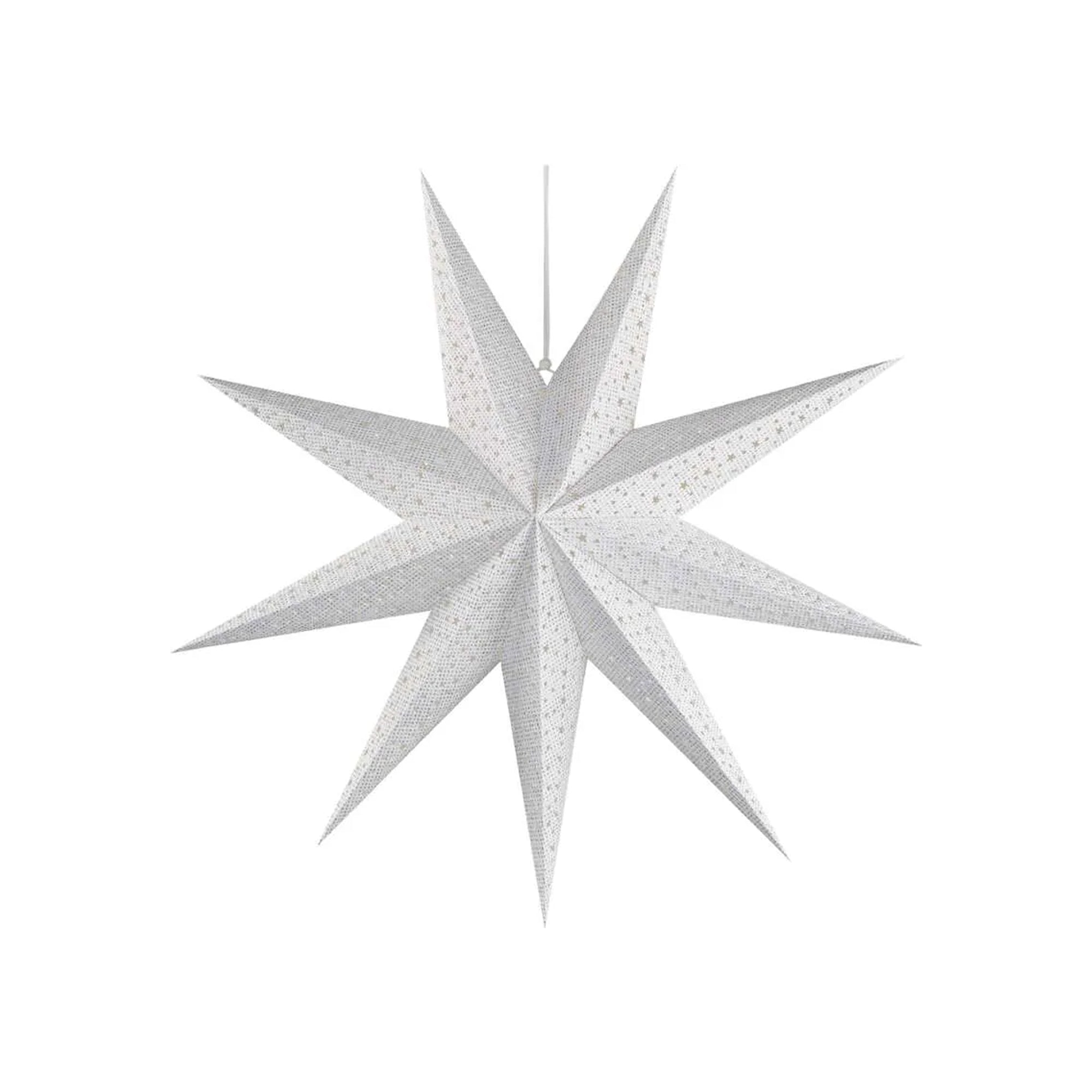 Božićna zvijezda od papira, bijela, viseća, 1xE14, IP20, 60cm