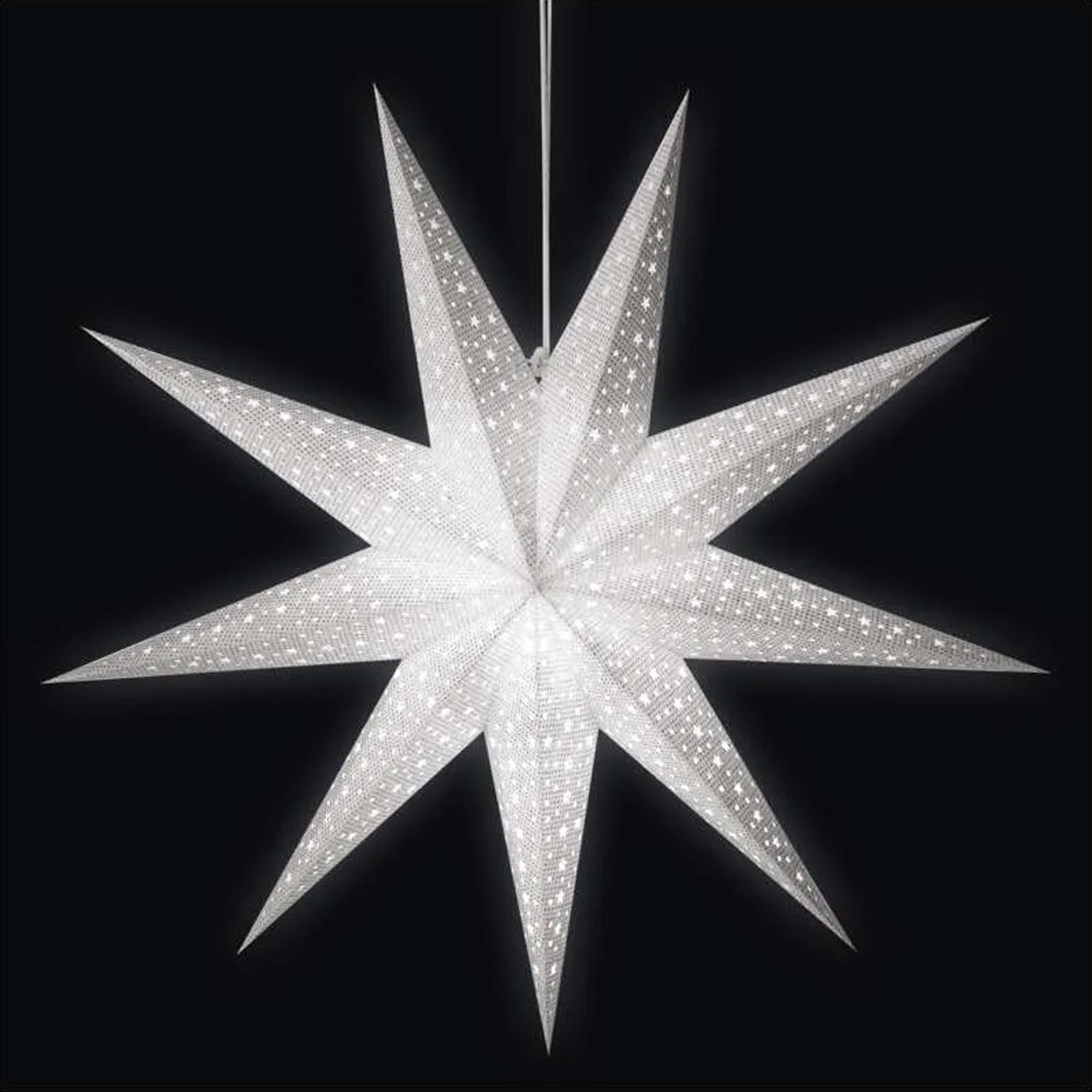 Božićna zvijezda od papira, bijela, viseća, 1xE14, IP20, 60cm