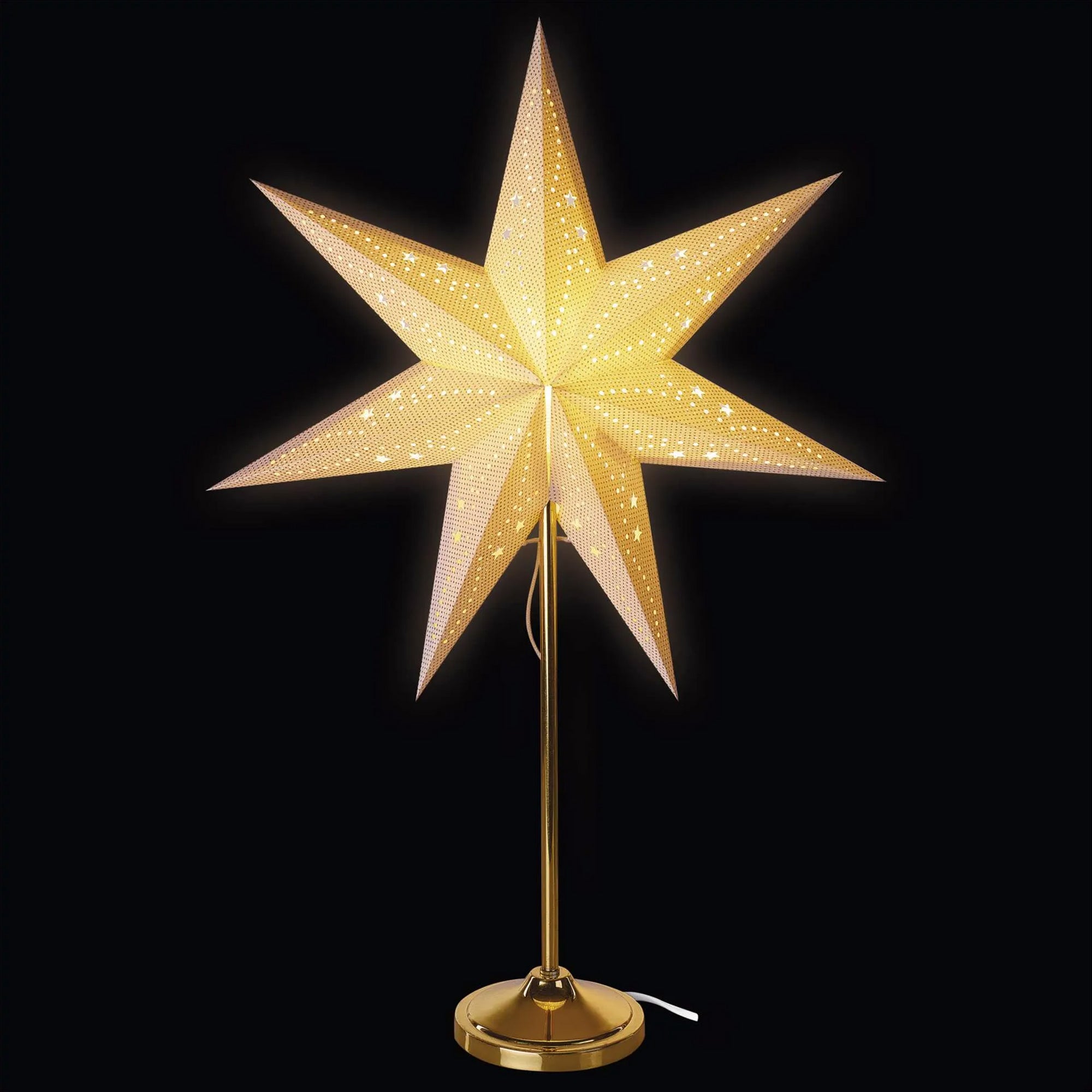 Božićna zvijezda od papira, zlatno postolje, 1xE14, IP20