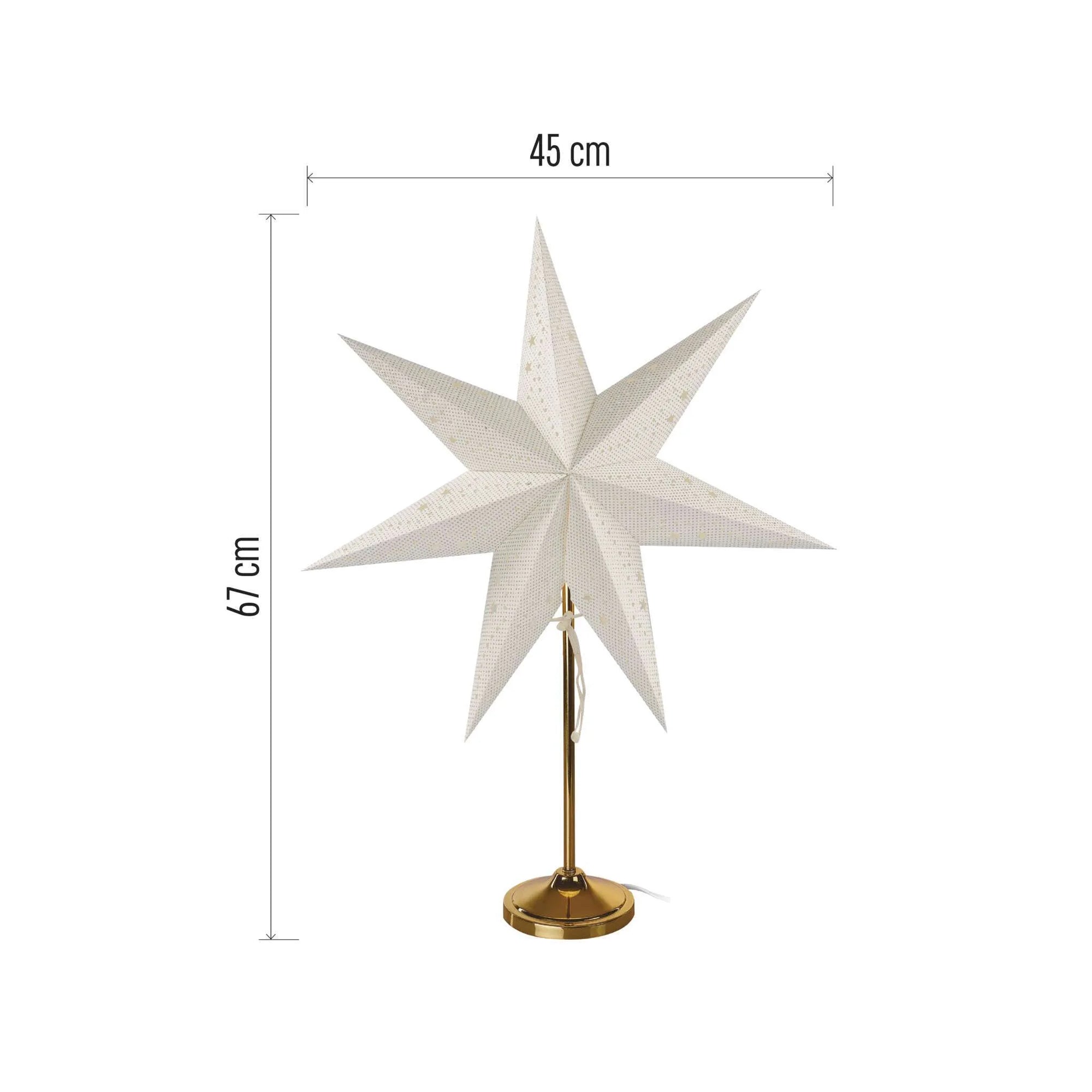 Božićna zvijezda od papira, zlatno postolje, 1xE14, IP20