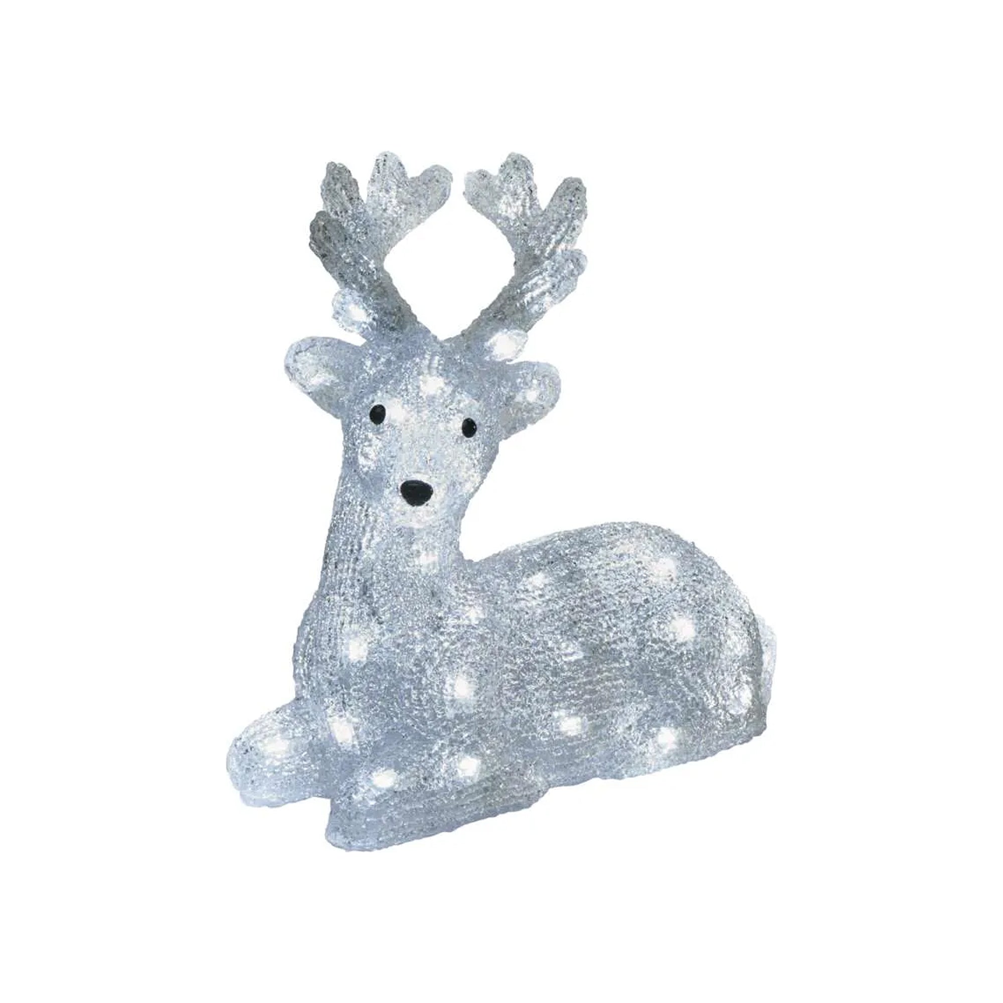 LED Christmas deer, indoor and outdoor, cool white, timer, 27cm