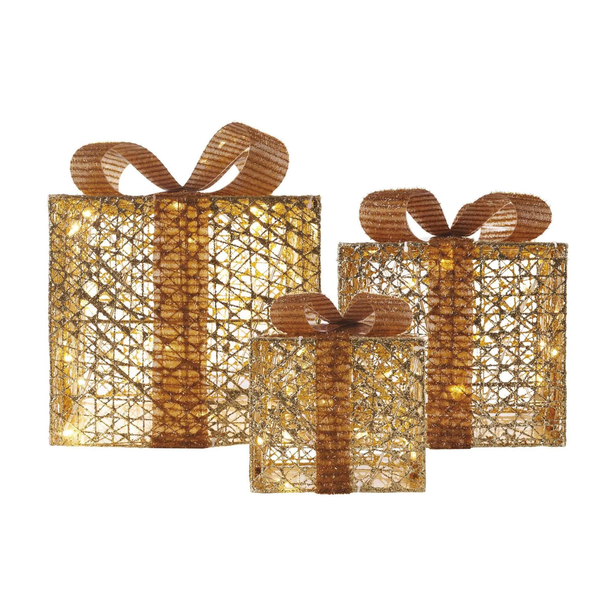 LED gifts, 3 sizes, indoor, gold, warm white