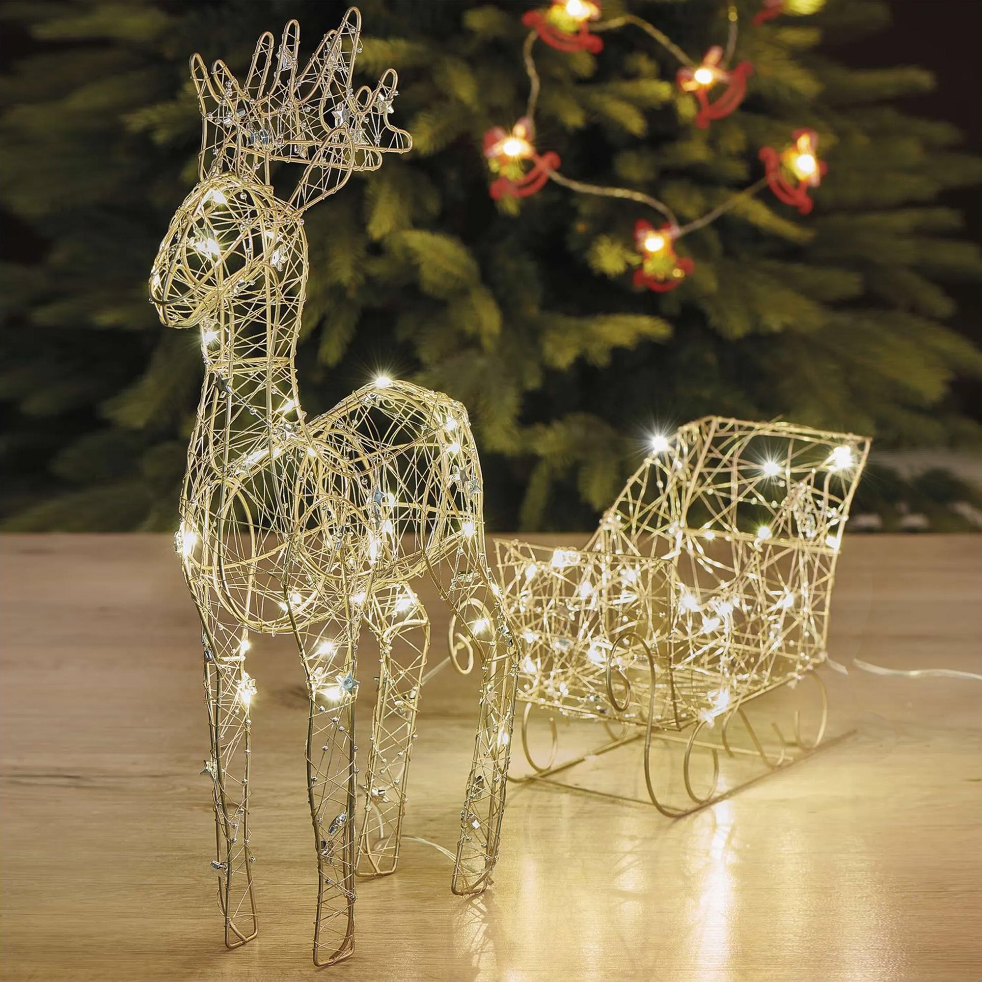 LED room, indoor, warm white, timer, 3xAA, 47cm