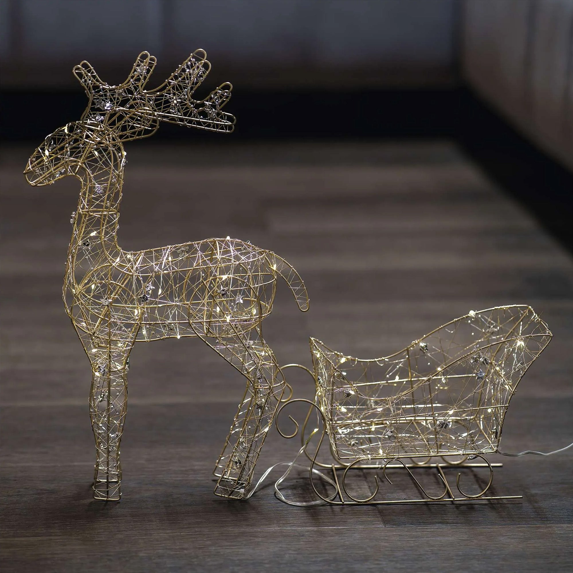 Božićni sob, LED, toplo bijela, 3xAA, IP20, 47cm