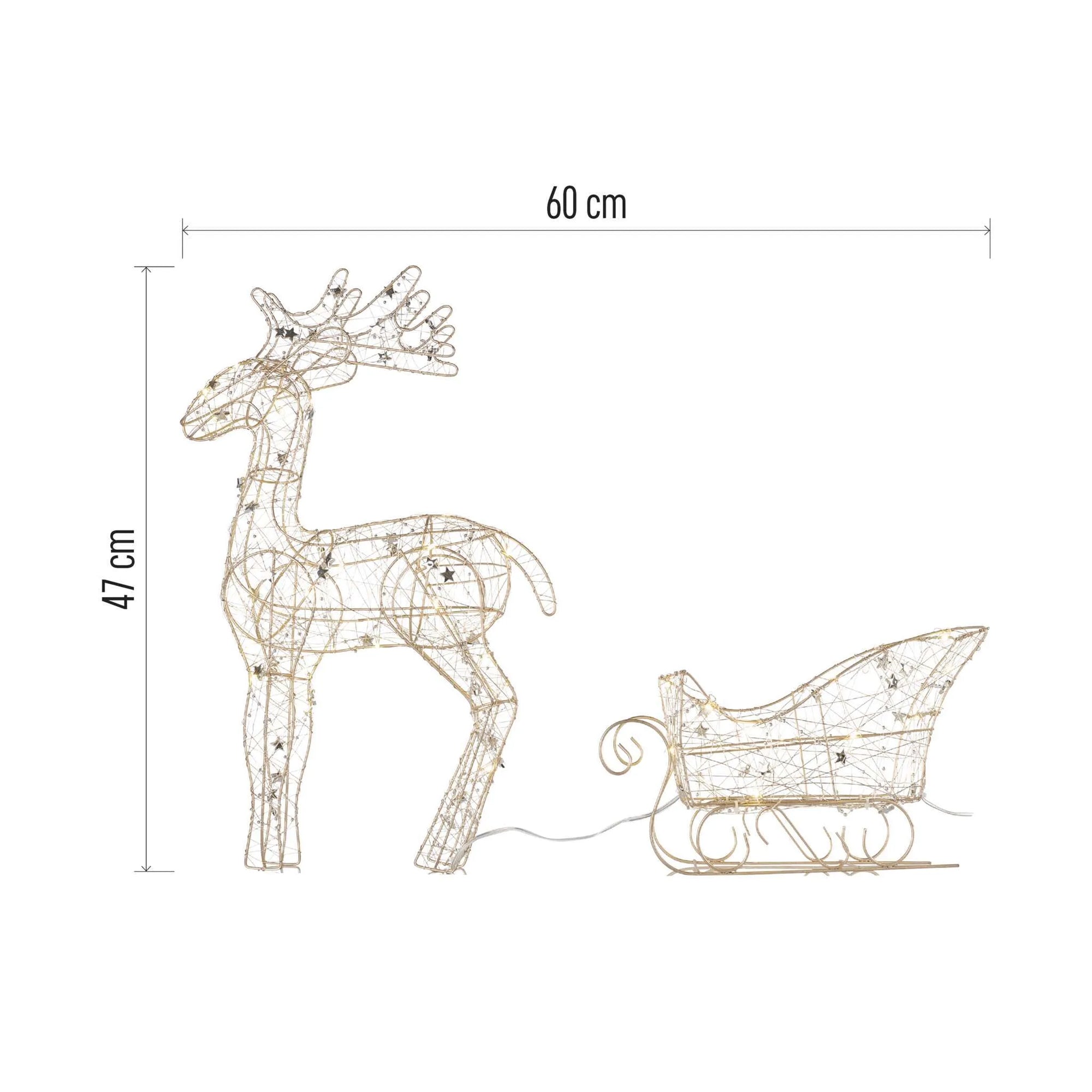 Božićni sob, LED, toplo bijela, 3xAA, IP20, 47cm