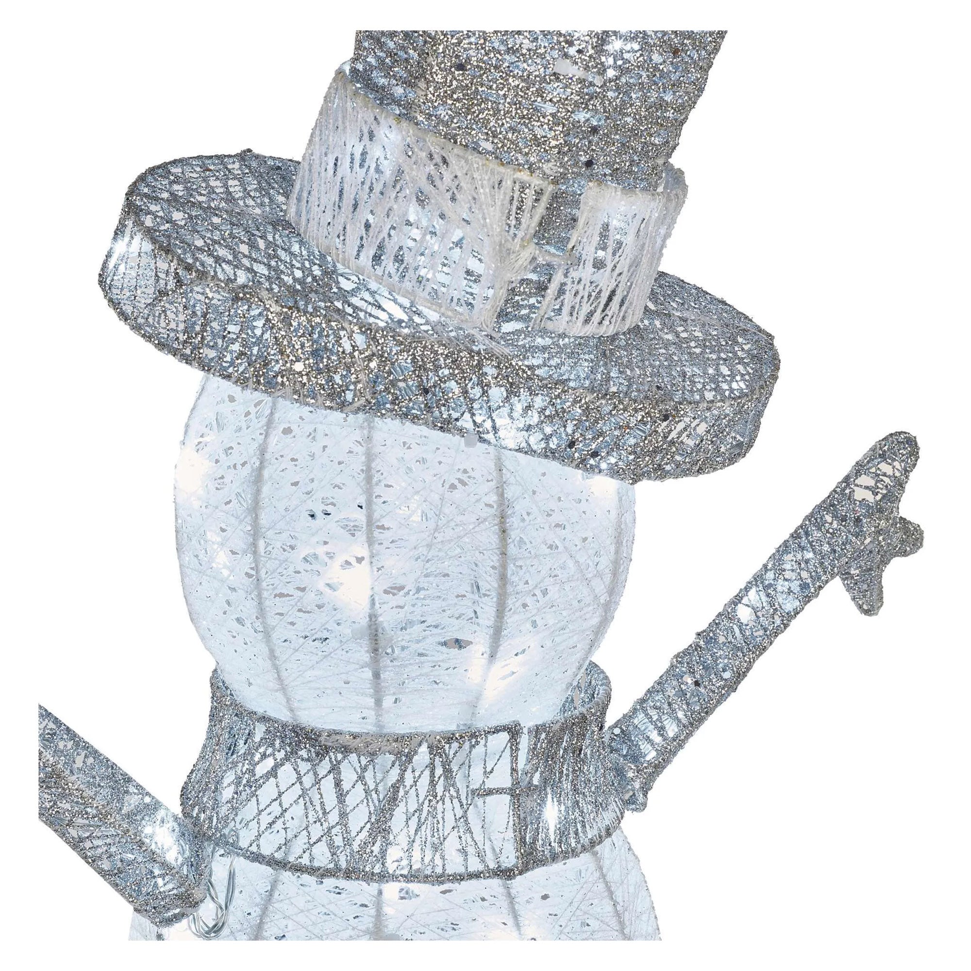 LED Christmas snowman, indoor, rattan, cool white, timer, 82cm