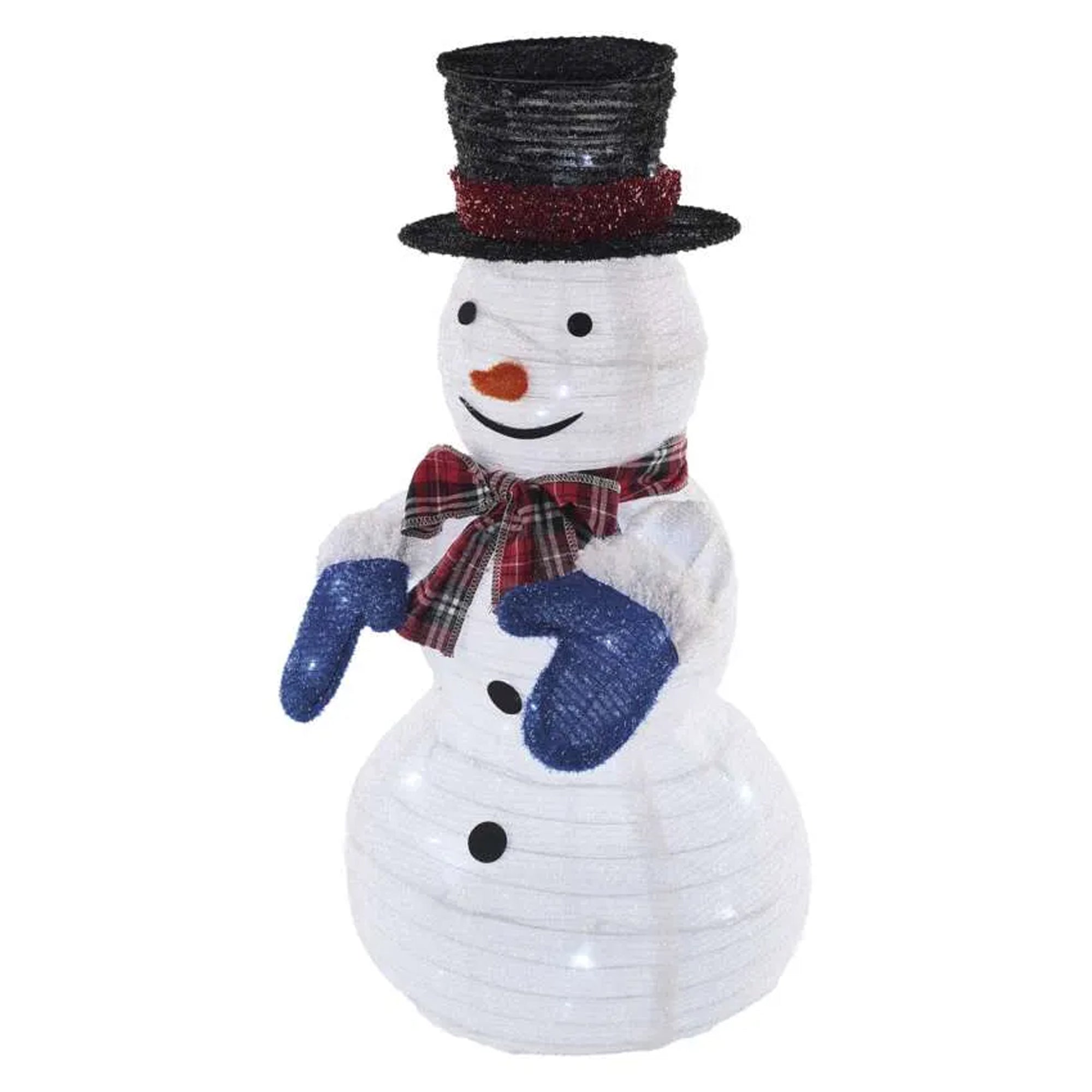 LED Christmas snowman, foldable, indoor, cool white, 60cm