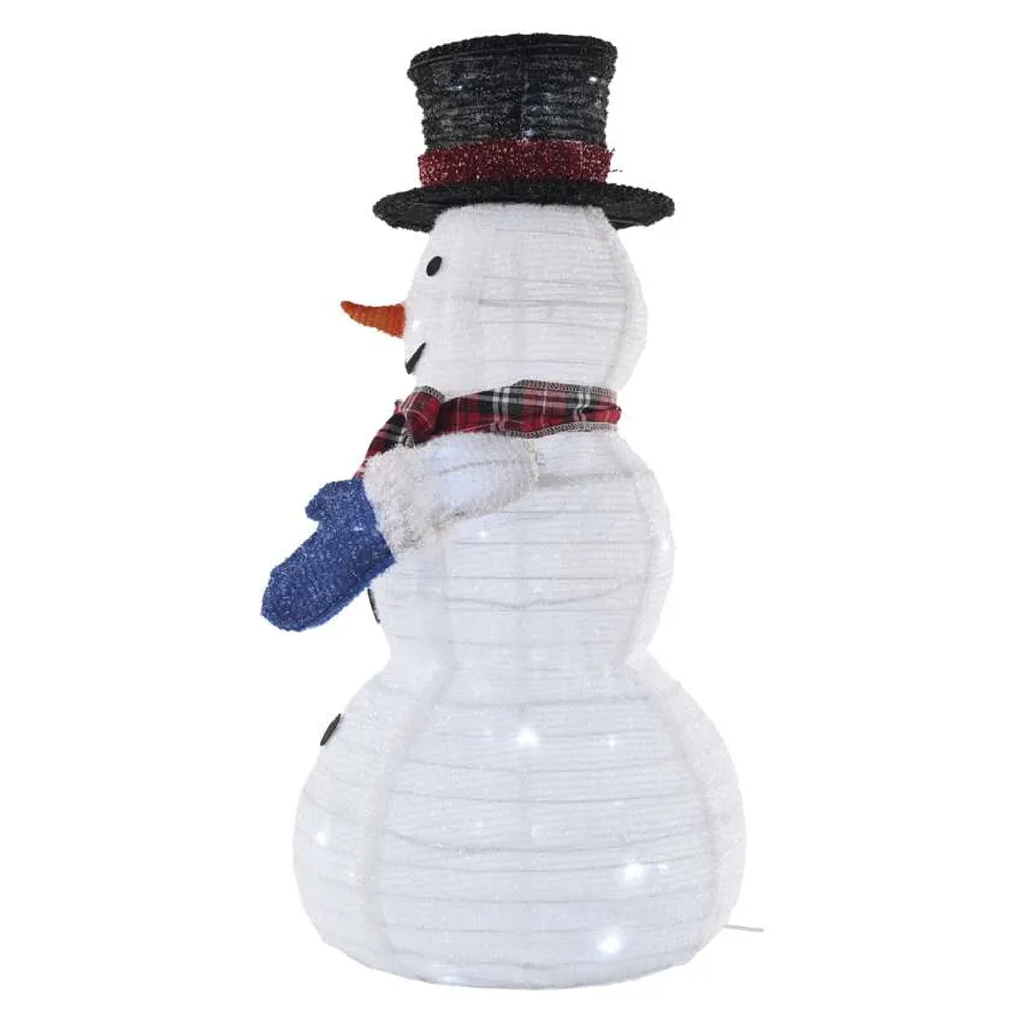 LED Christmas snowman, foldable, indoor, cool white, 60cm