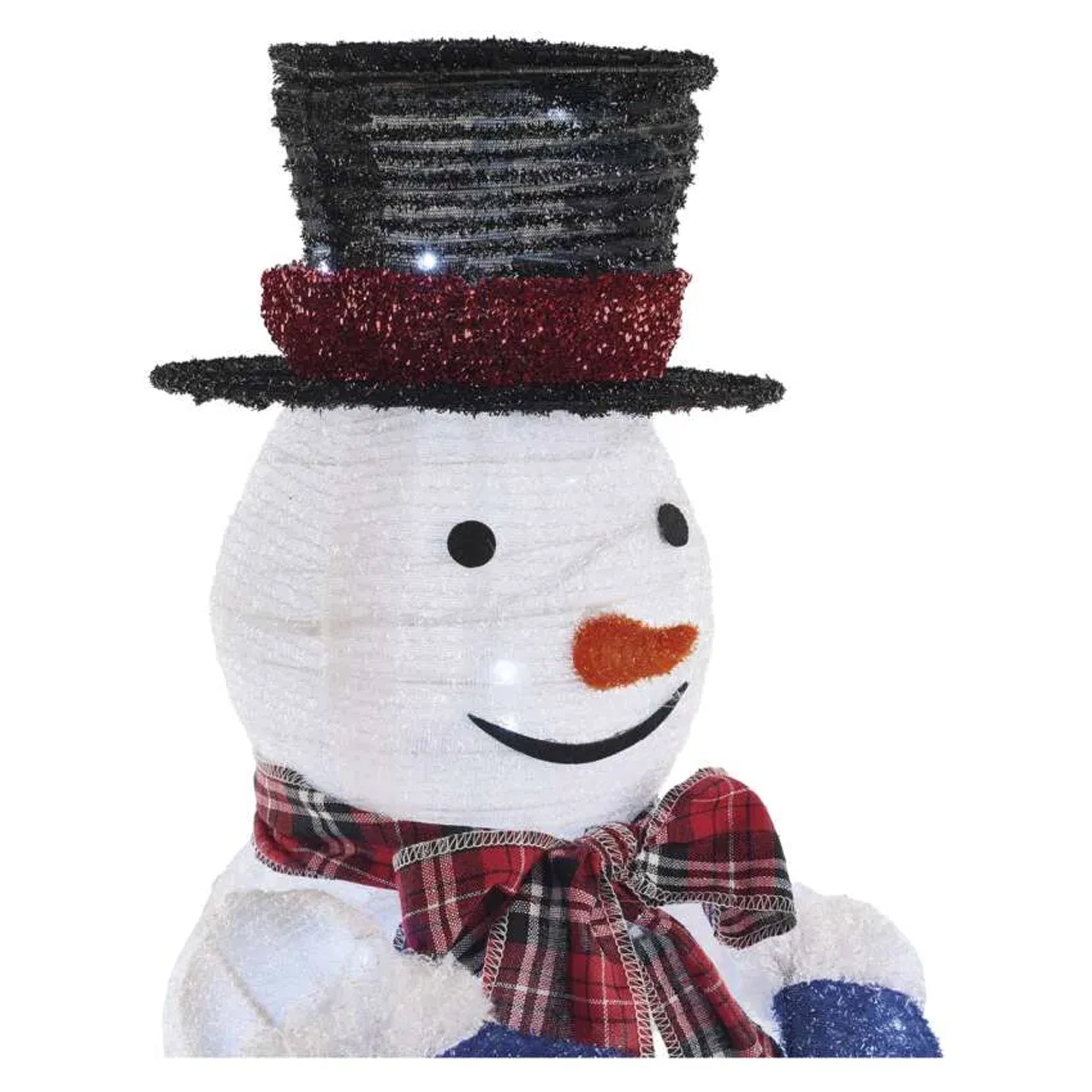 LED Christmas snowman, foldable, indoor, cool white, 60cm