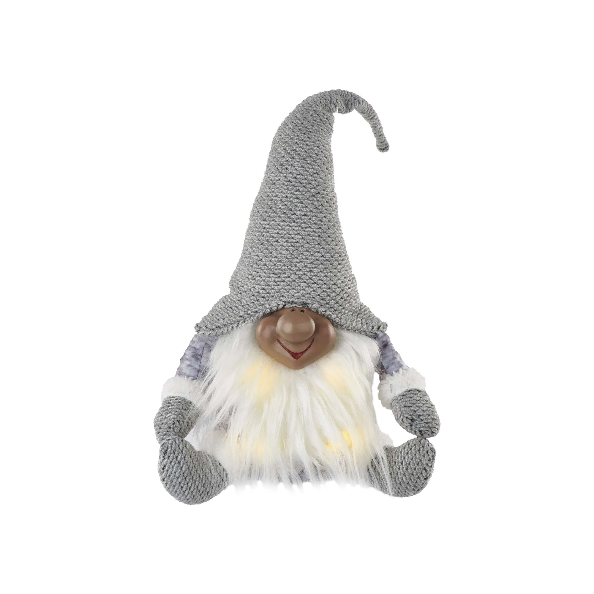 LED Christmas gnome, indoor, warm white, 3xAA, 35cm