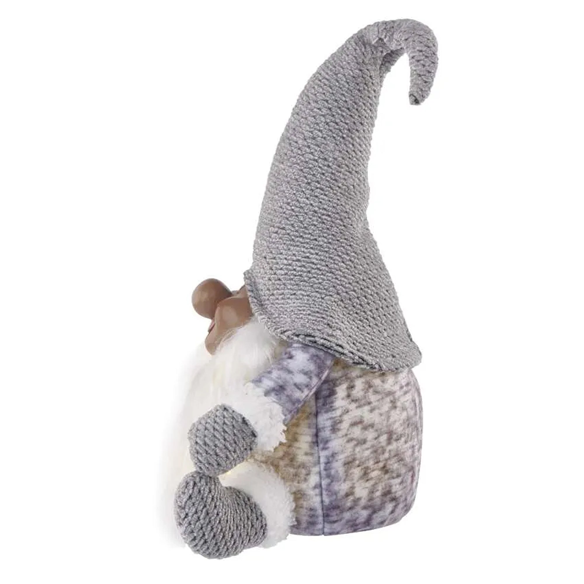 LED Christmas gnome, indoor, warm white, 3xAA, 35cm