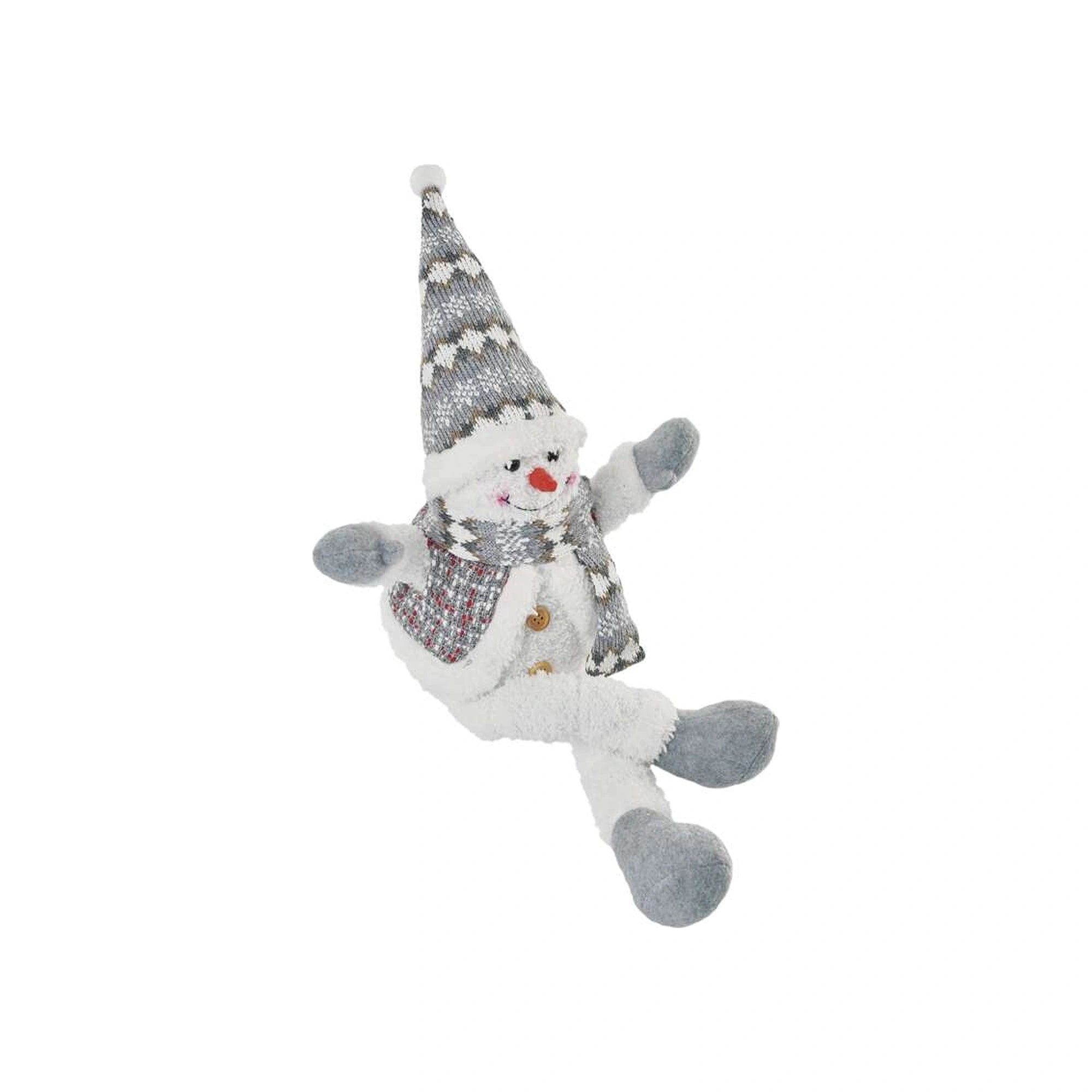 LED Christmas snowman, indoor, warm white, 3xAA, 31cm