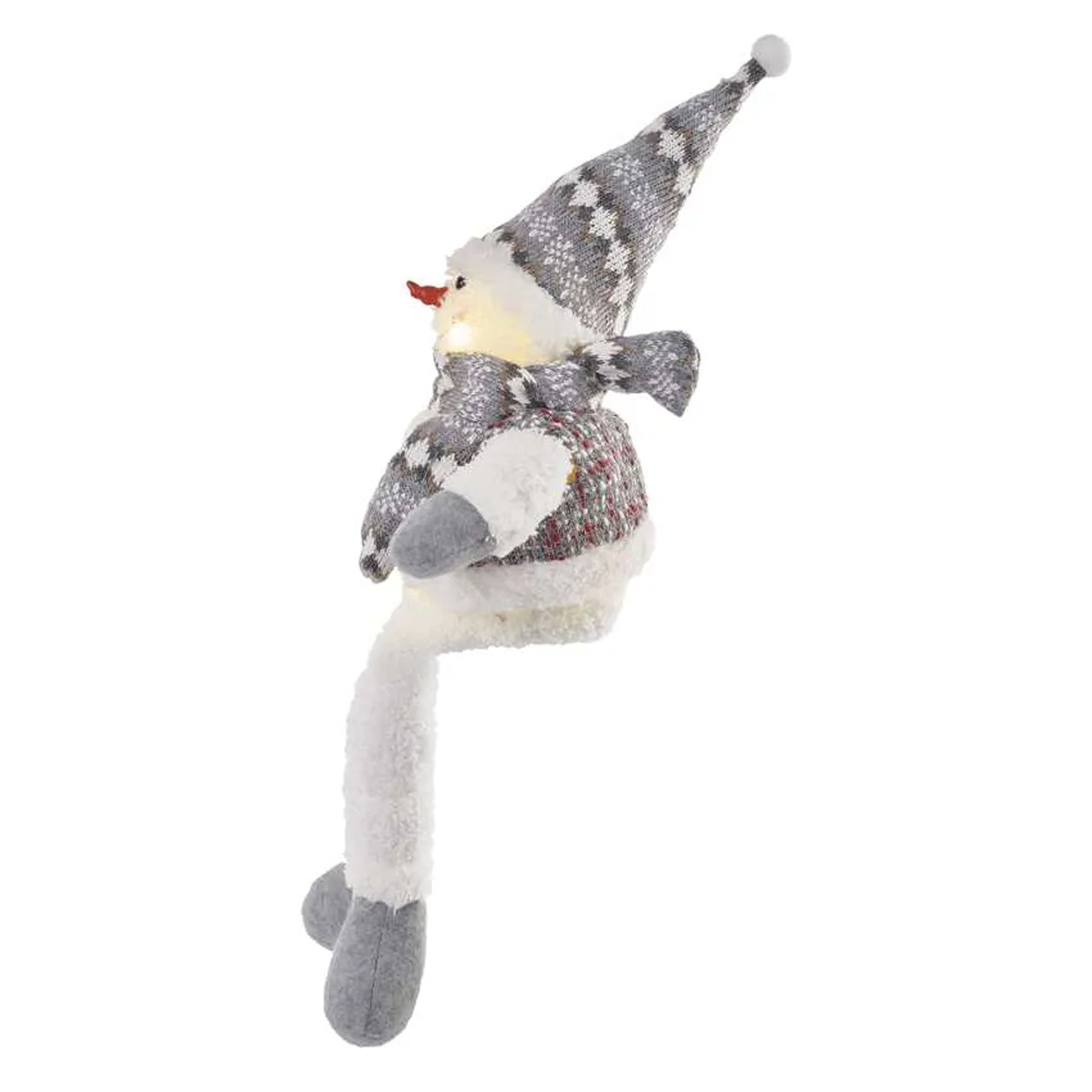 LED Christmas snowman, indoor, warm white, 3xAA, 31cm