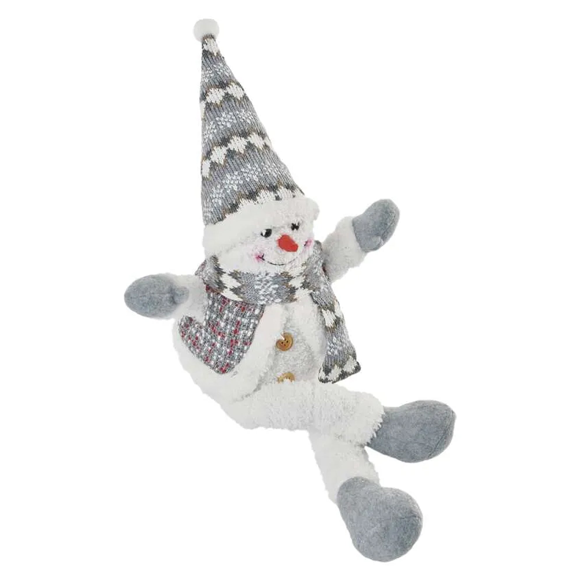 LED Christmas snowman, indoor, warm white, 3xAA, 31cm