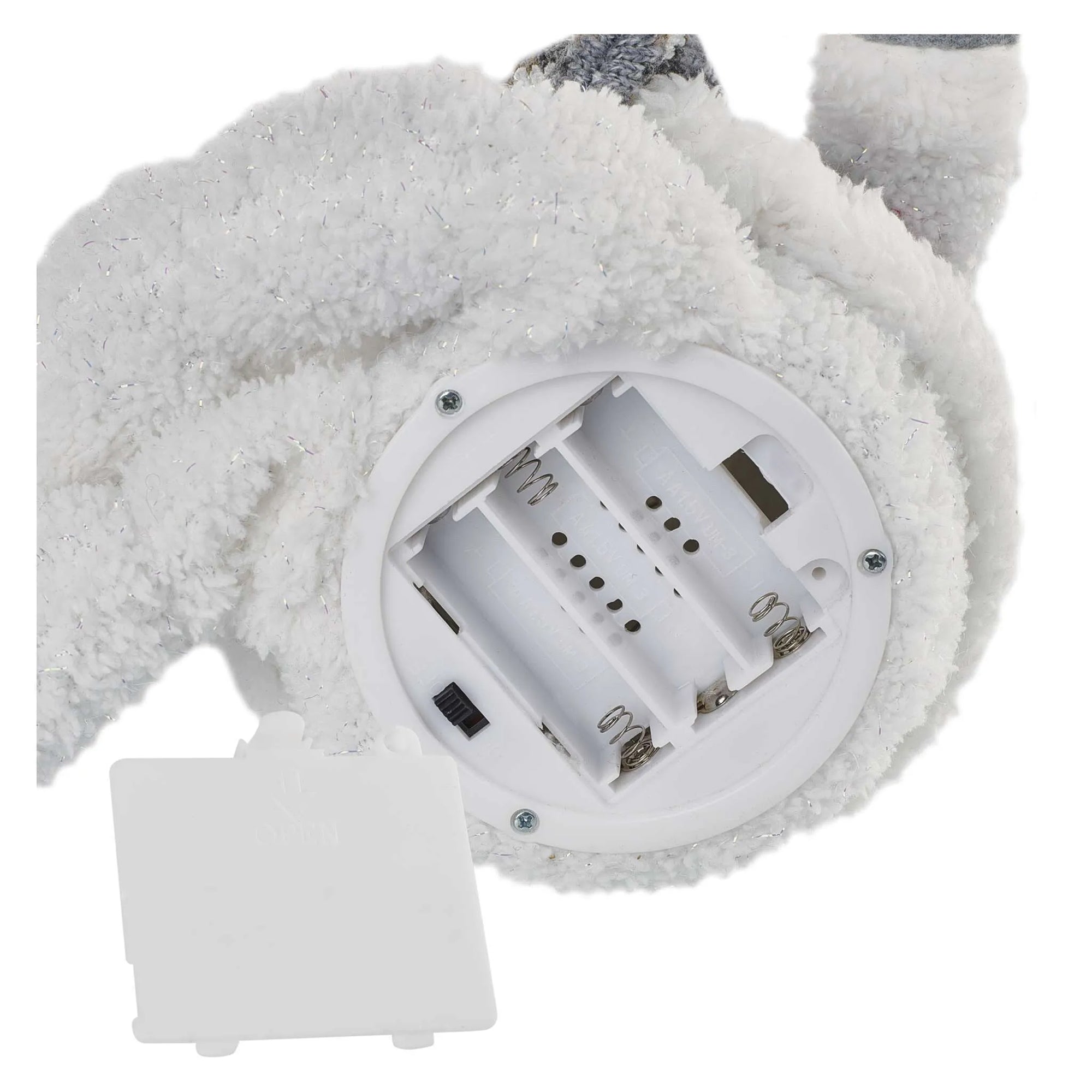 LED Christmas snowman, indoor, warm white, 3xAA, 31cm