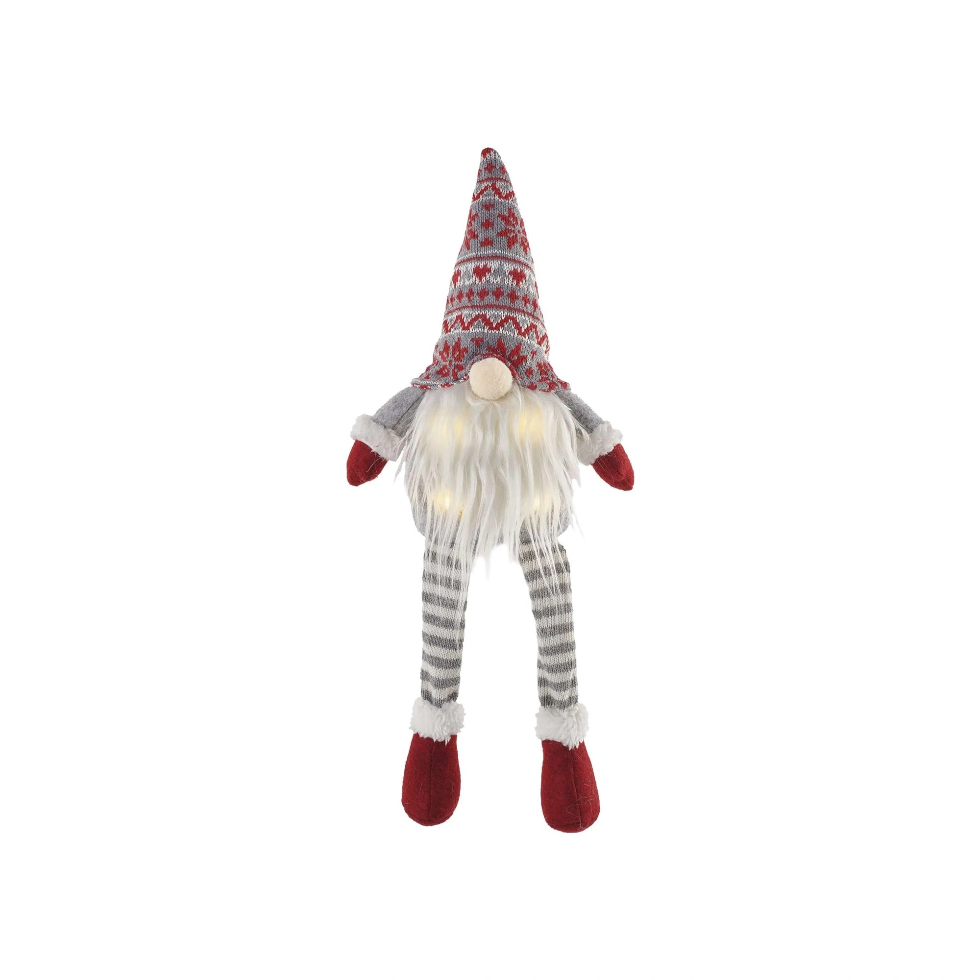 LED Christmas gnome, indoor, warm white, 3xAA, 27cm