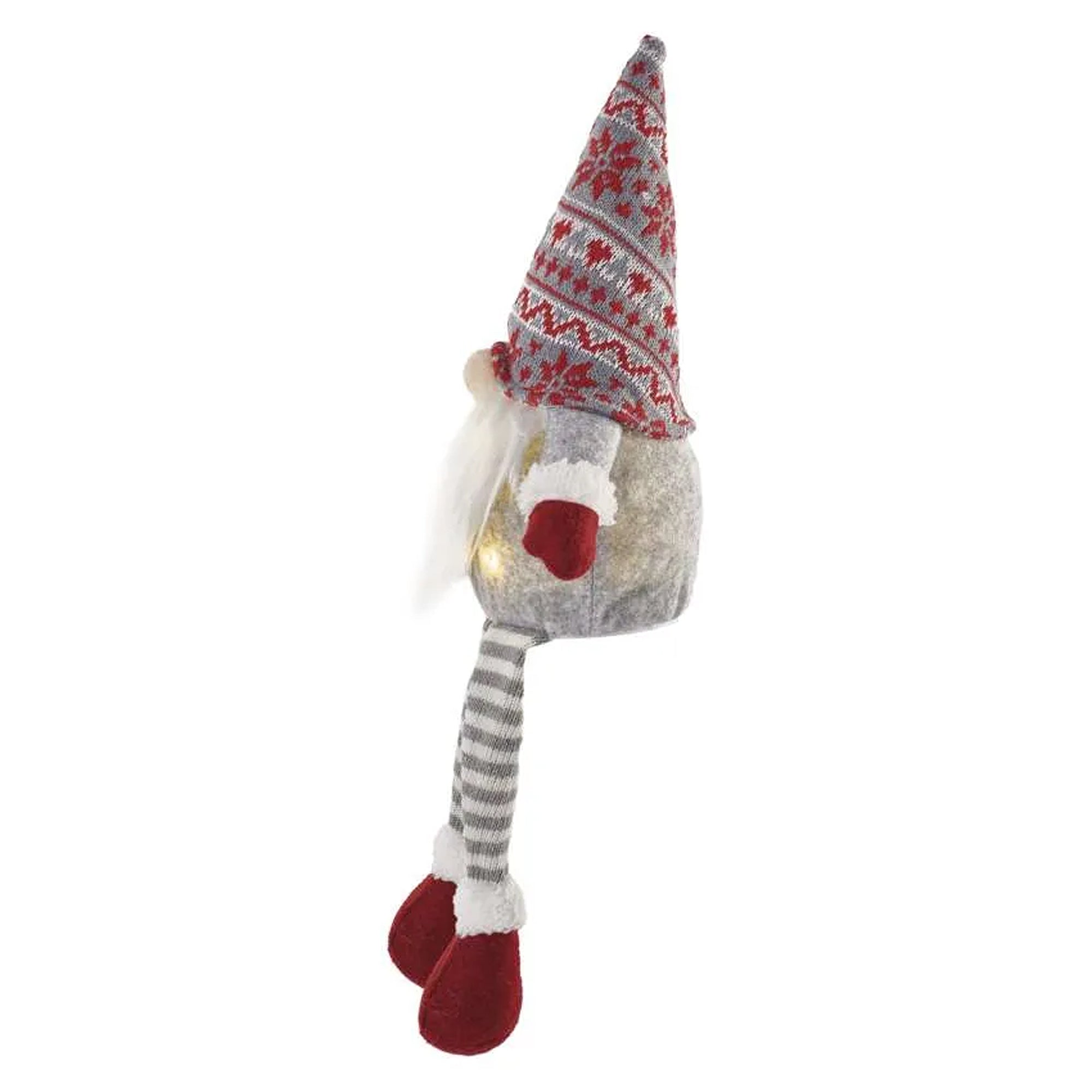 LED Christmas gnome, indoor, warm white, 3xAA, 27cm