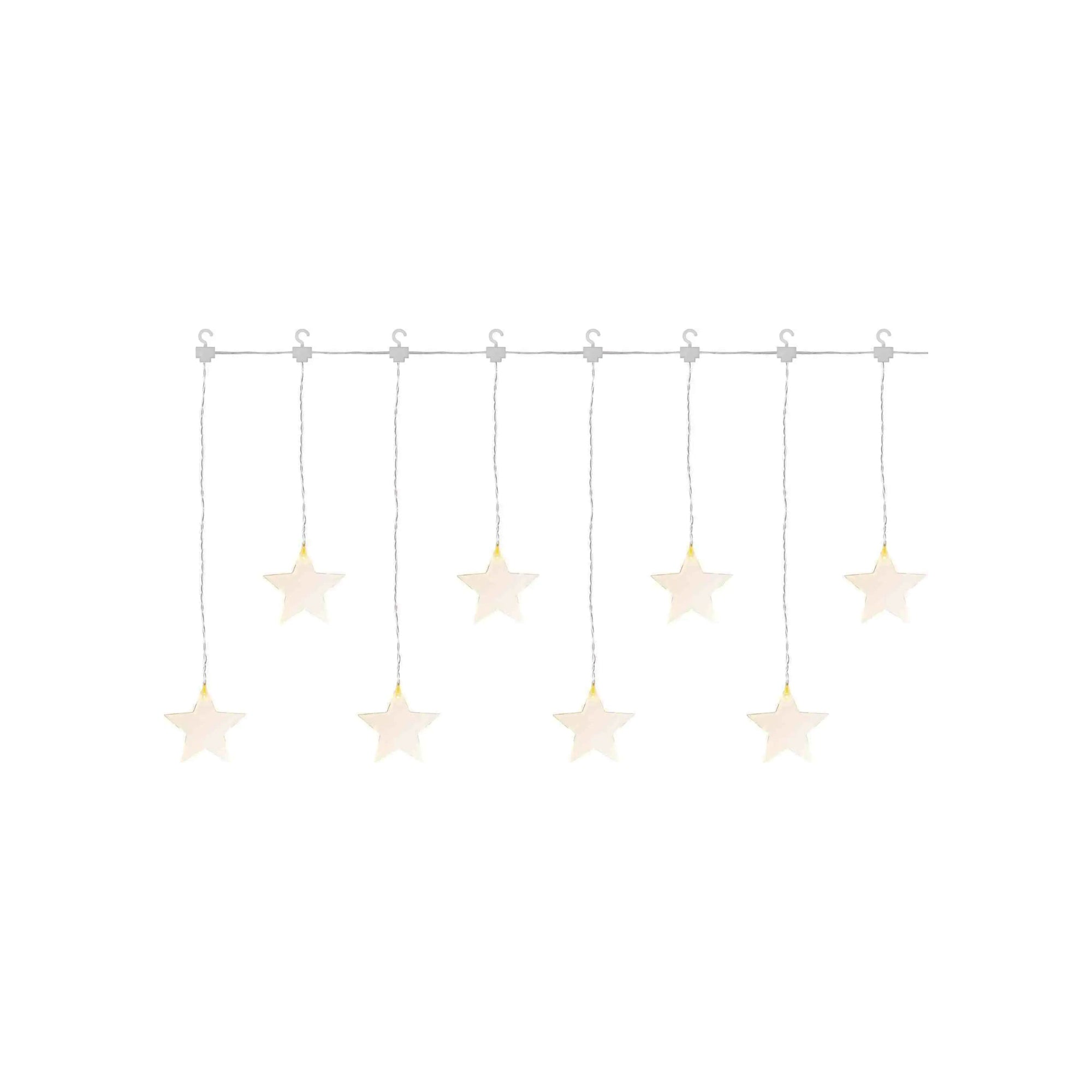 LED Christmas curtain, stars, indoor and outdoor, warm white, 45x84cm