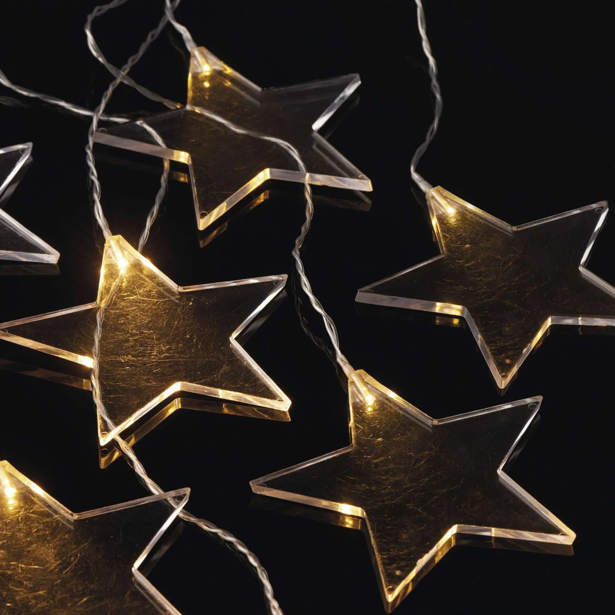 LED Christmas curtain, stars, indoor and outdoor, warm white, 45x84cm