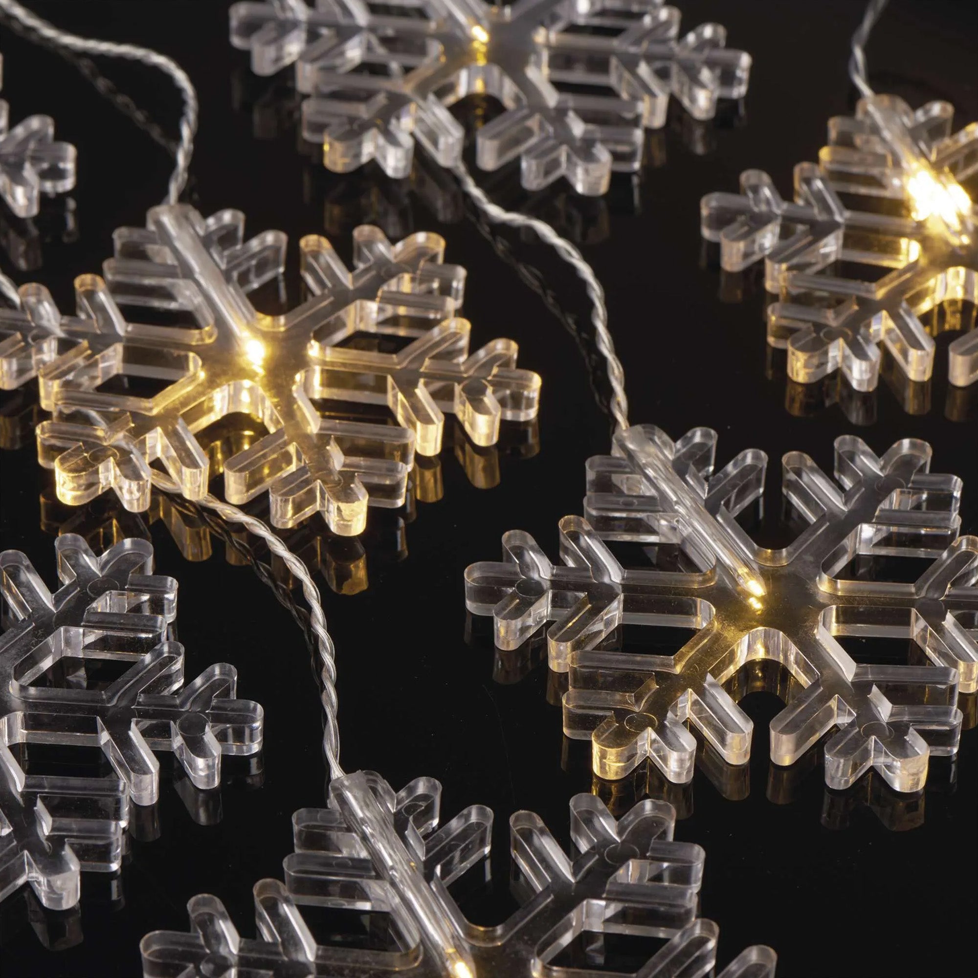 LED Christmas curtain, snowflakes, indoor and outdoor, warm white, 84cm