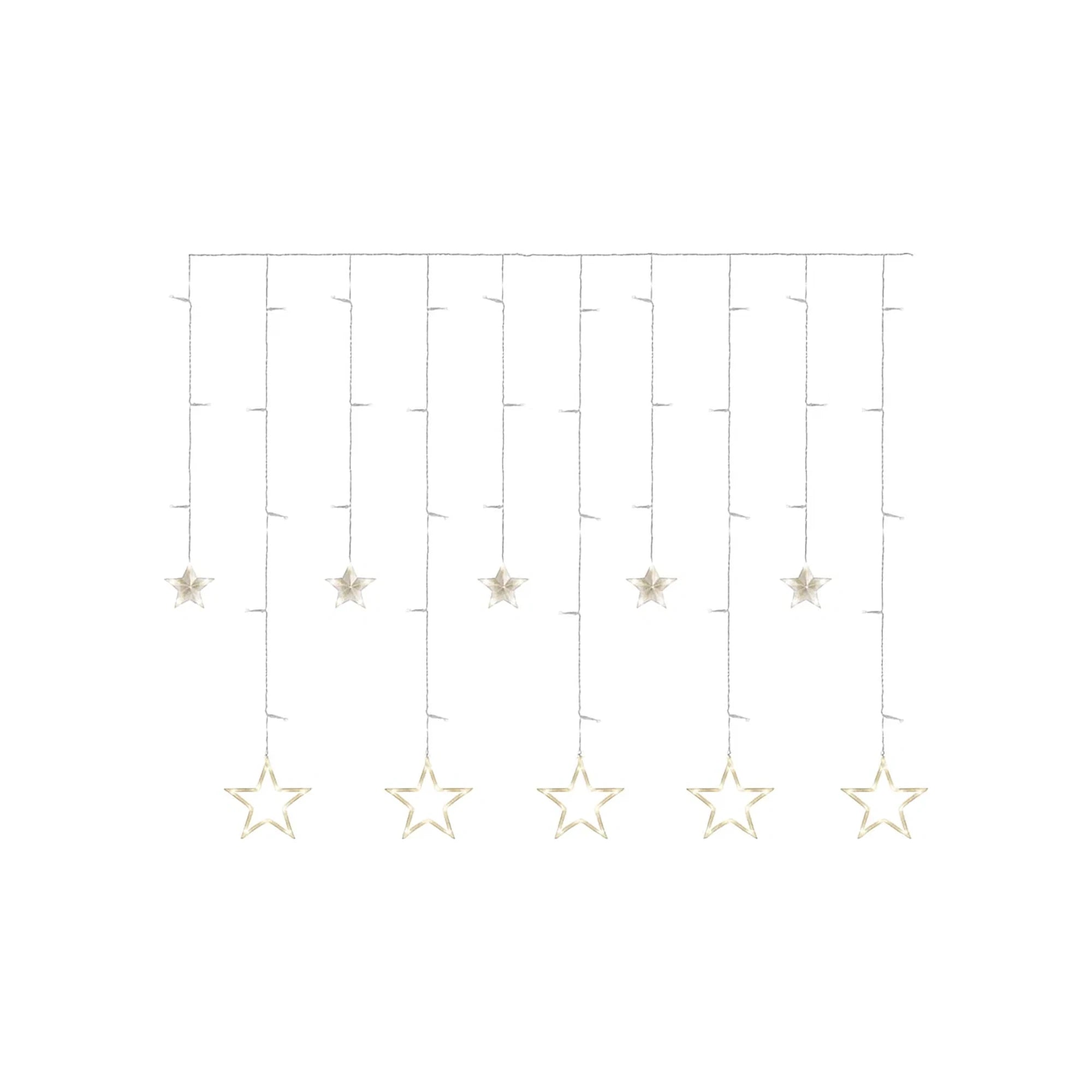 Božićna zavjesa, zvijezde, LED, toplo bijela, IP20, 185x105cm