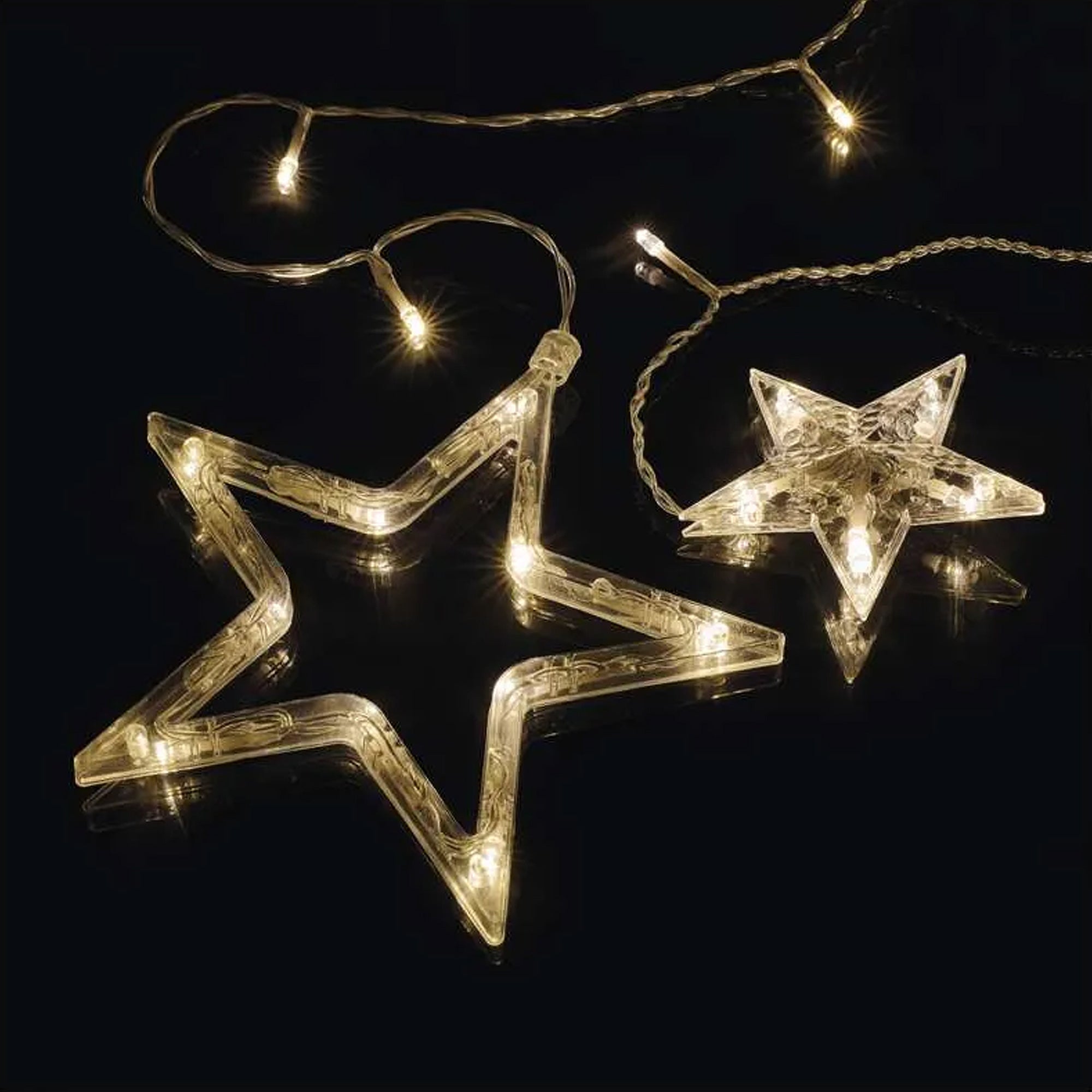 LED božićna zavjesa, zvijezde, unutarnja, toplo bijela, 185x105cm