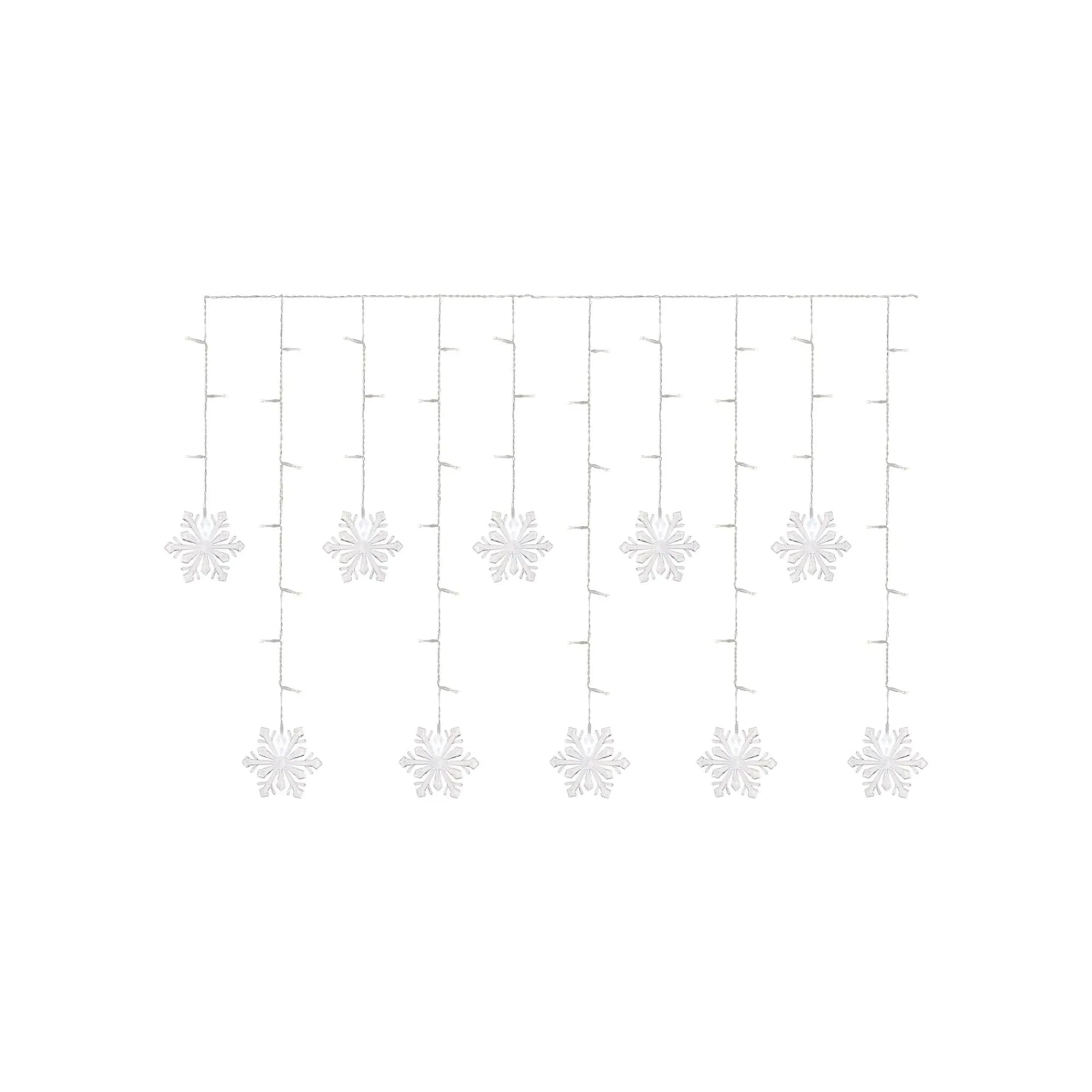 Božićna zavjesa, pahuljice, LED, hladno bijela, IP20, 135x50cm